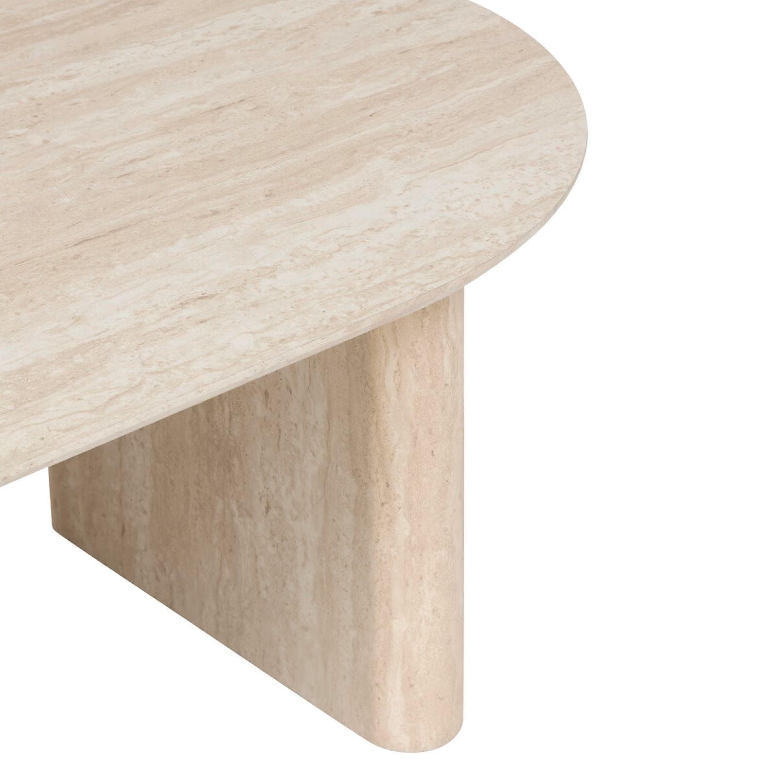 Tavolino 120x40h cm in legno effetto travertino beige - Thayla
