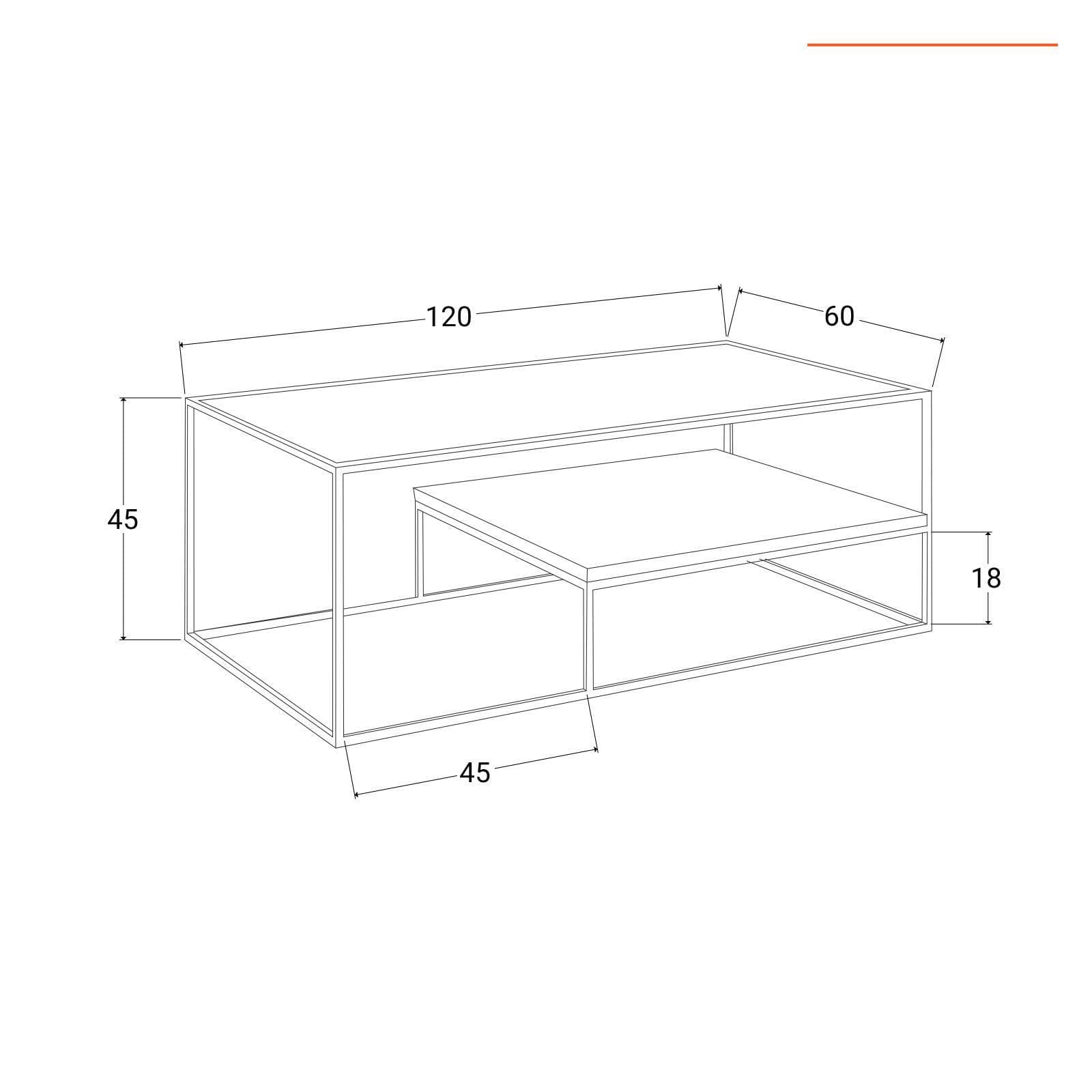 Tavolino 120x60 cm in legno di acacia e metallo - Freia Acacia