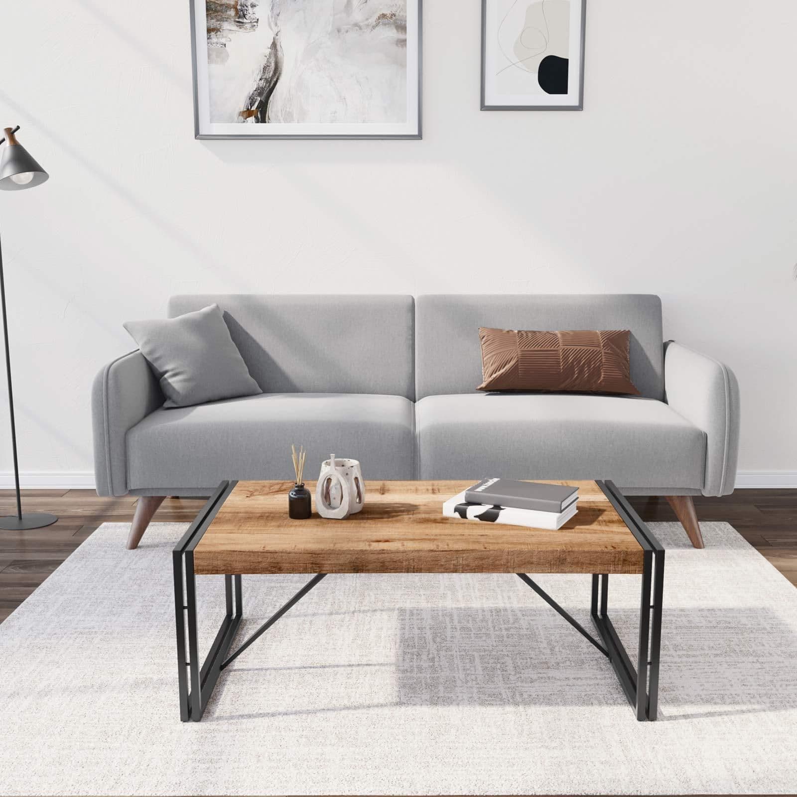 Tavolino 120x70 cm in legno di mango e metallo nero - Freia Mango