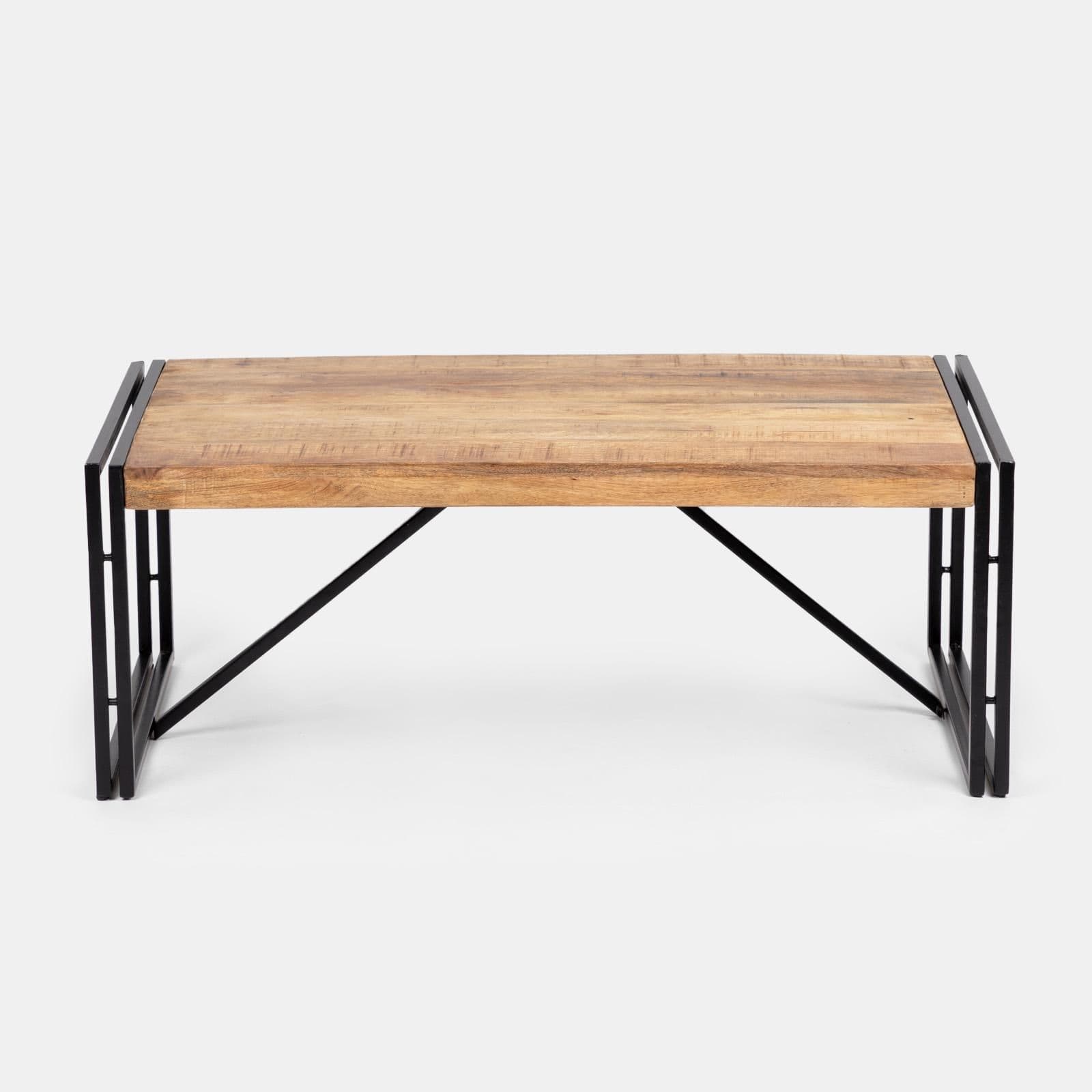 Tavolino 120x70 cm in legno di mango e metallo nero - Freia Mango