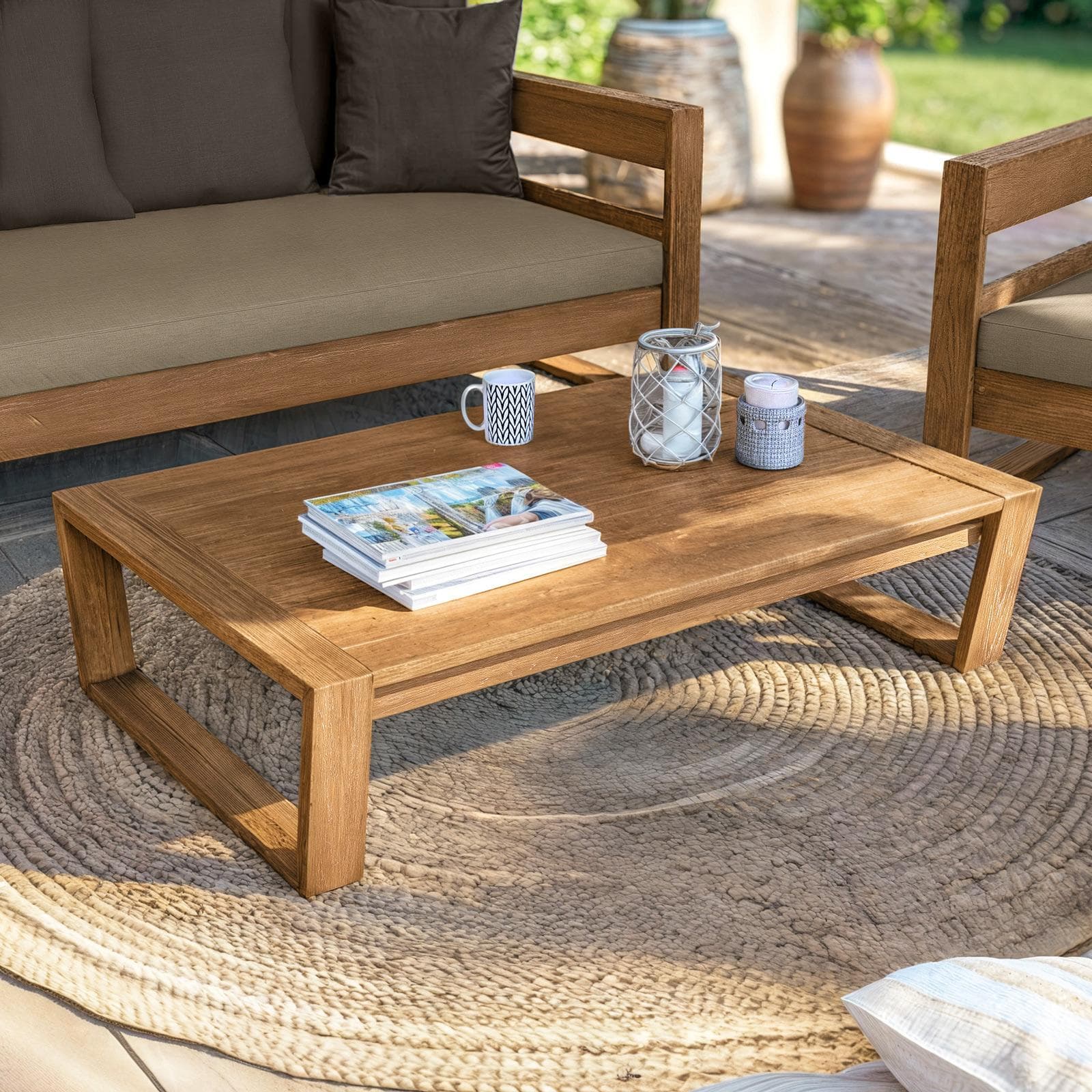 Tavolino 120x80 in legno teak naturale - Cairo