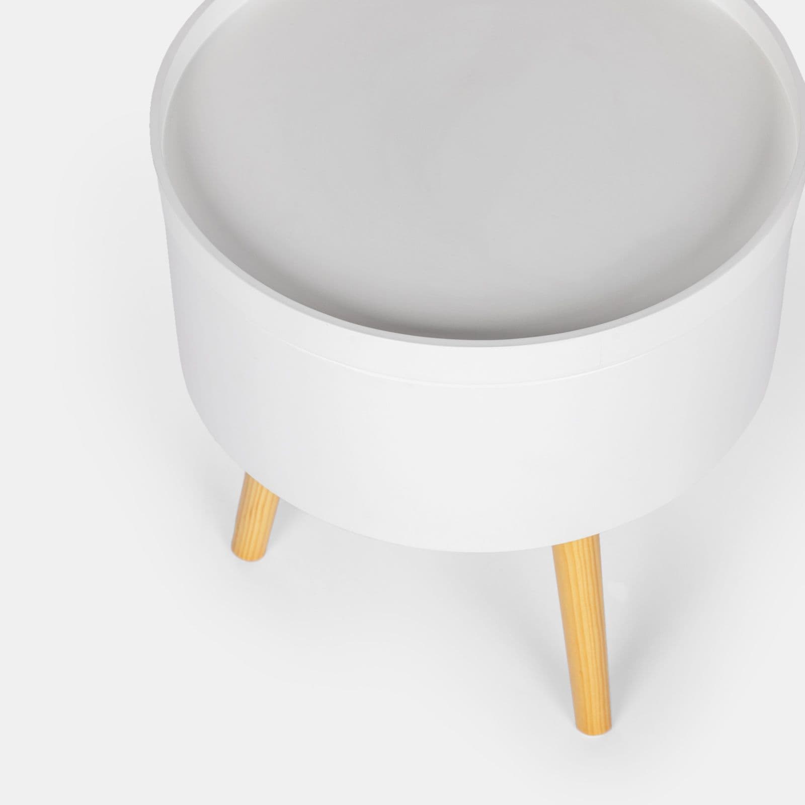 Tavolino contenitore 38 cm in legno bianco - Cheesy
