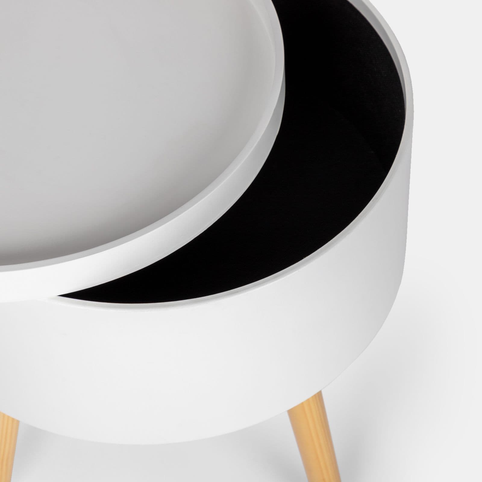 Tavolino contenitore 38 cm in legno bianco - Cheesy