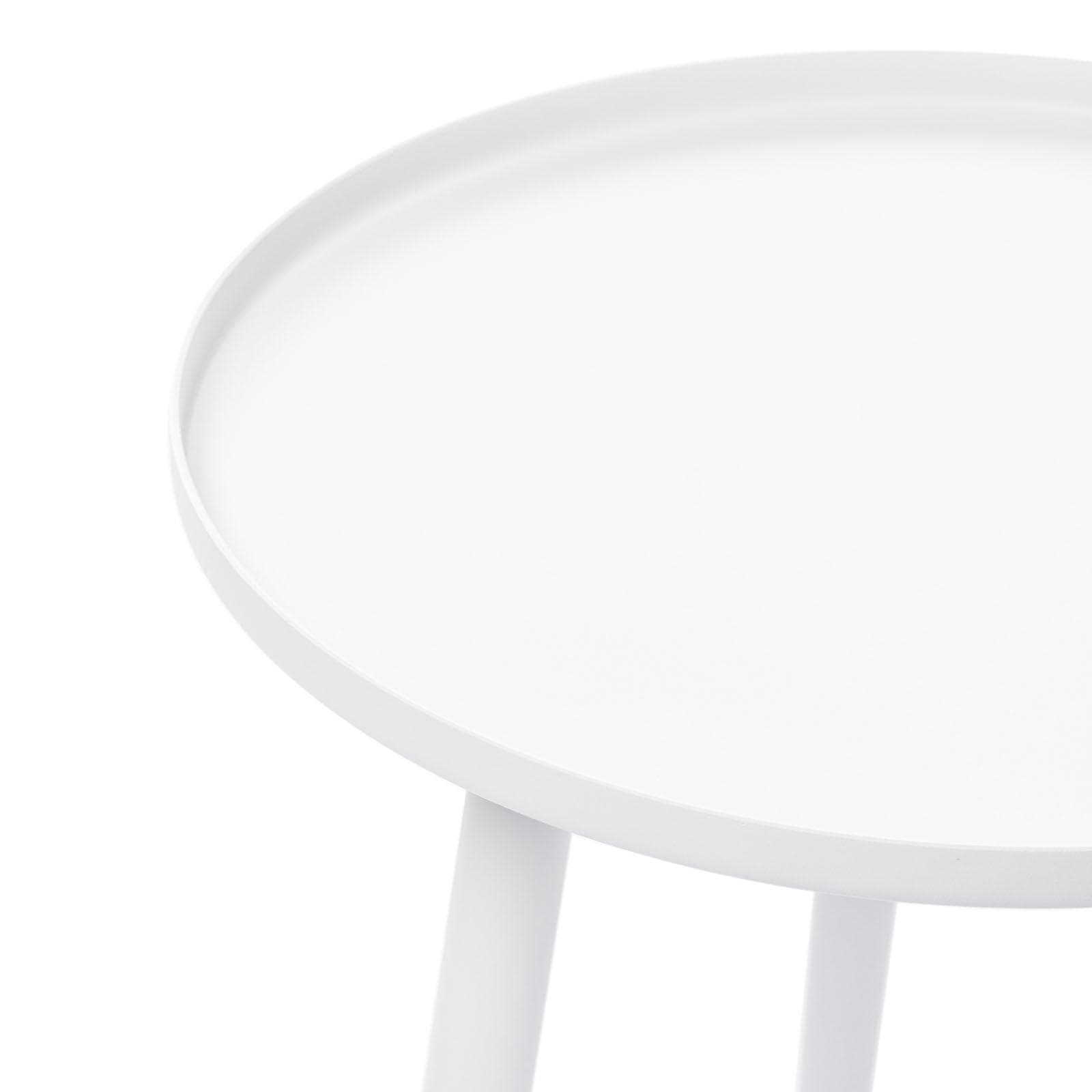 Tavolino rotondo 40 cm alluminio bianco opaco - Frammento