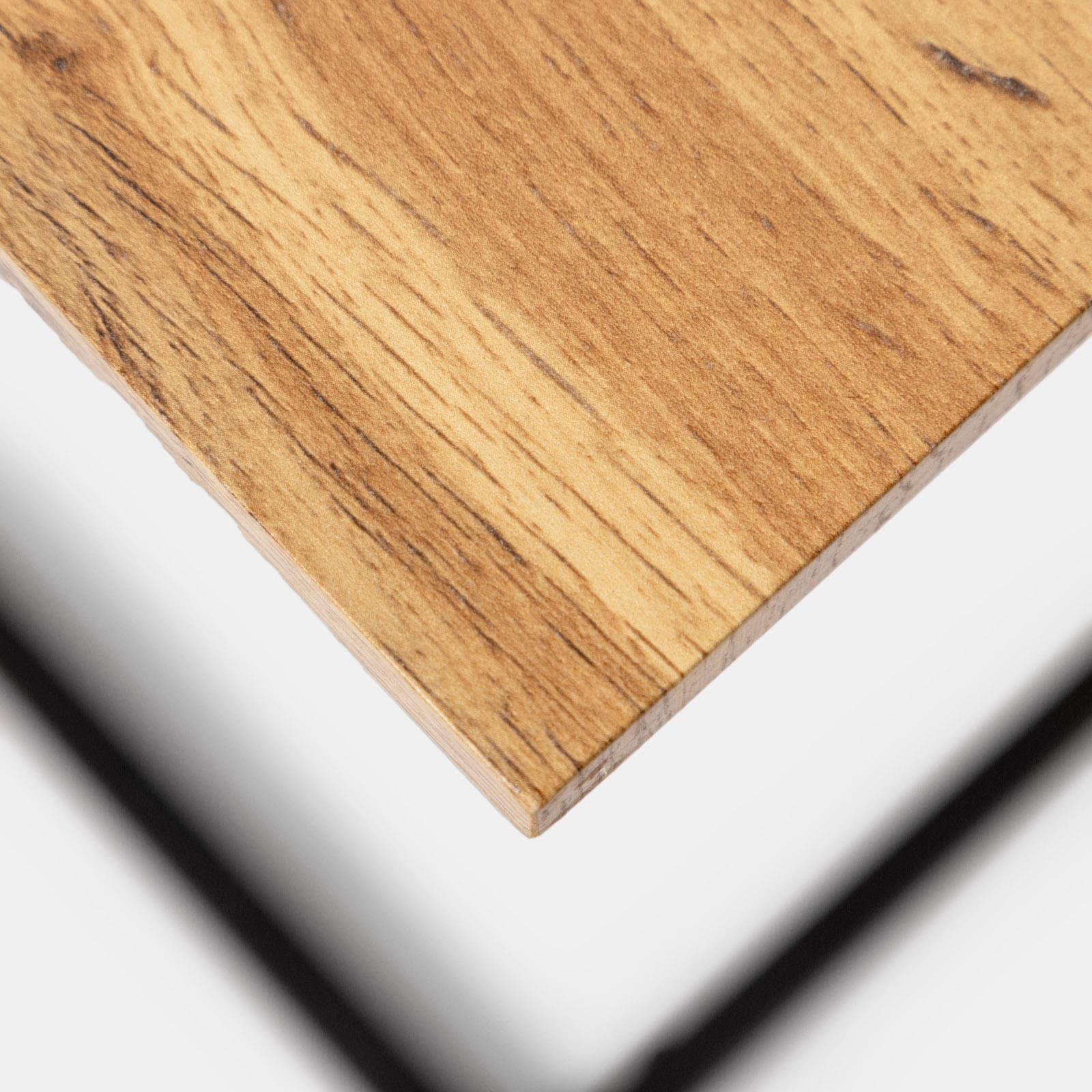 Tavolino 40x40 cm con top rovere e struttura in metallo nero - Rayne