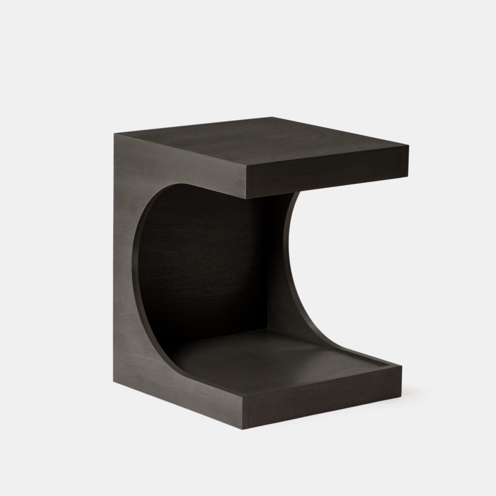 Tavolino 40x48h cm con vano antracite effetto legno - Halston