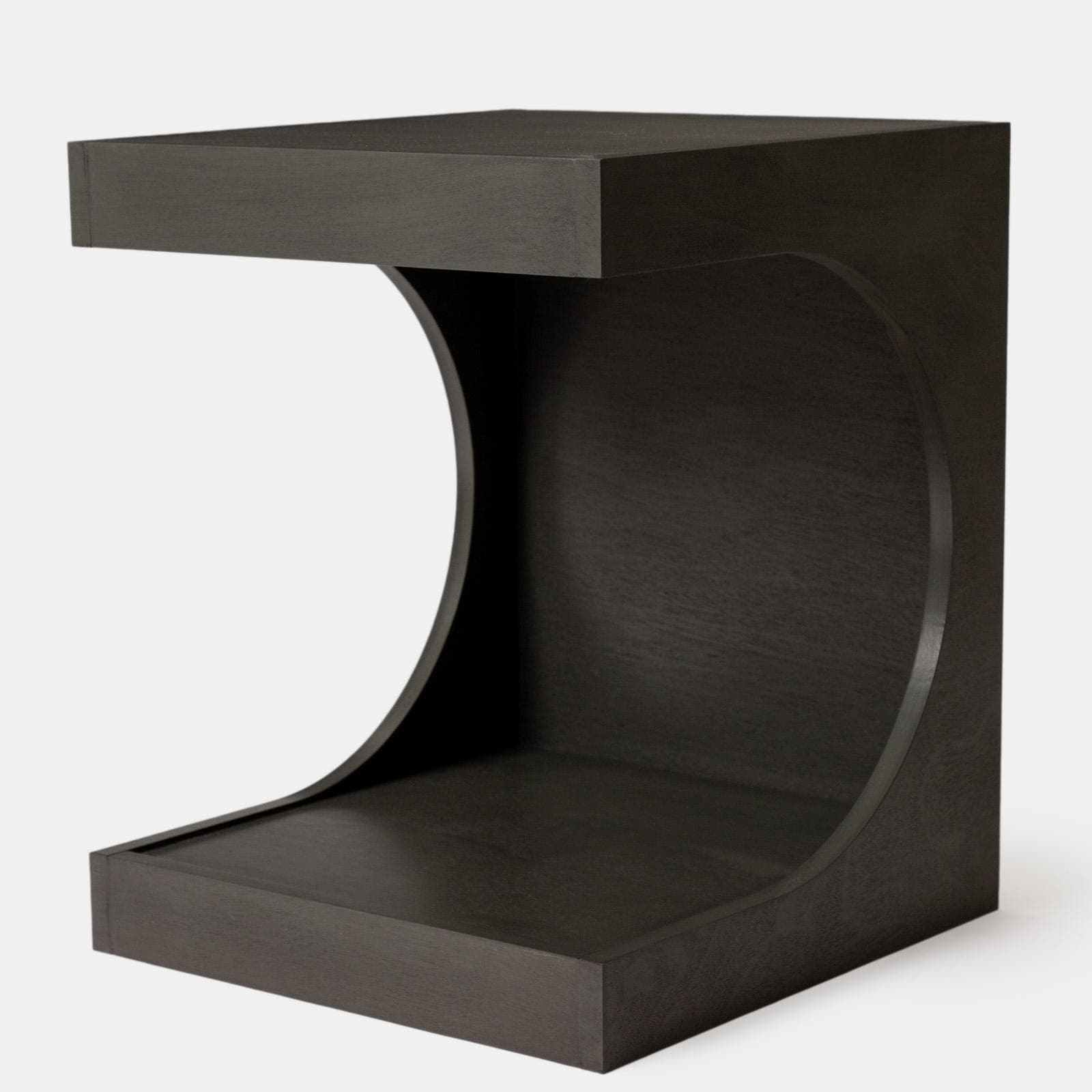 Tavolino 40x48h cm con vano antracite effetto legno - Halston