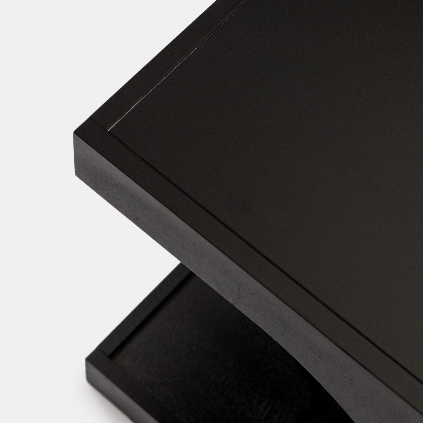 Tavolino 40x48h cm con vano nero effetto legno - Halston