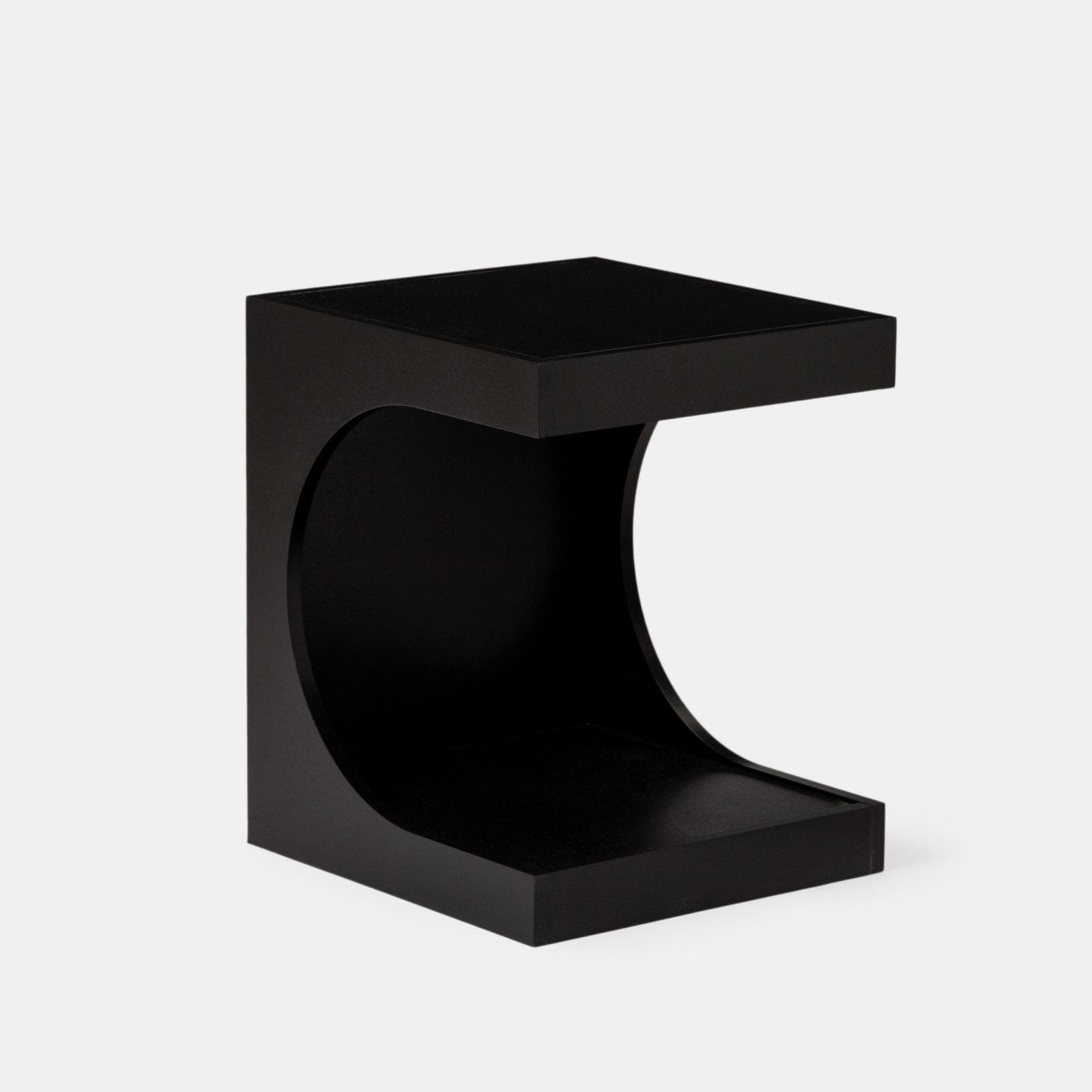 Tavolino 40x48h cm con vano nero effetto legno - Halston