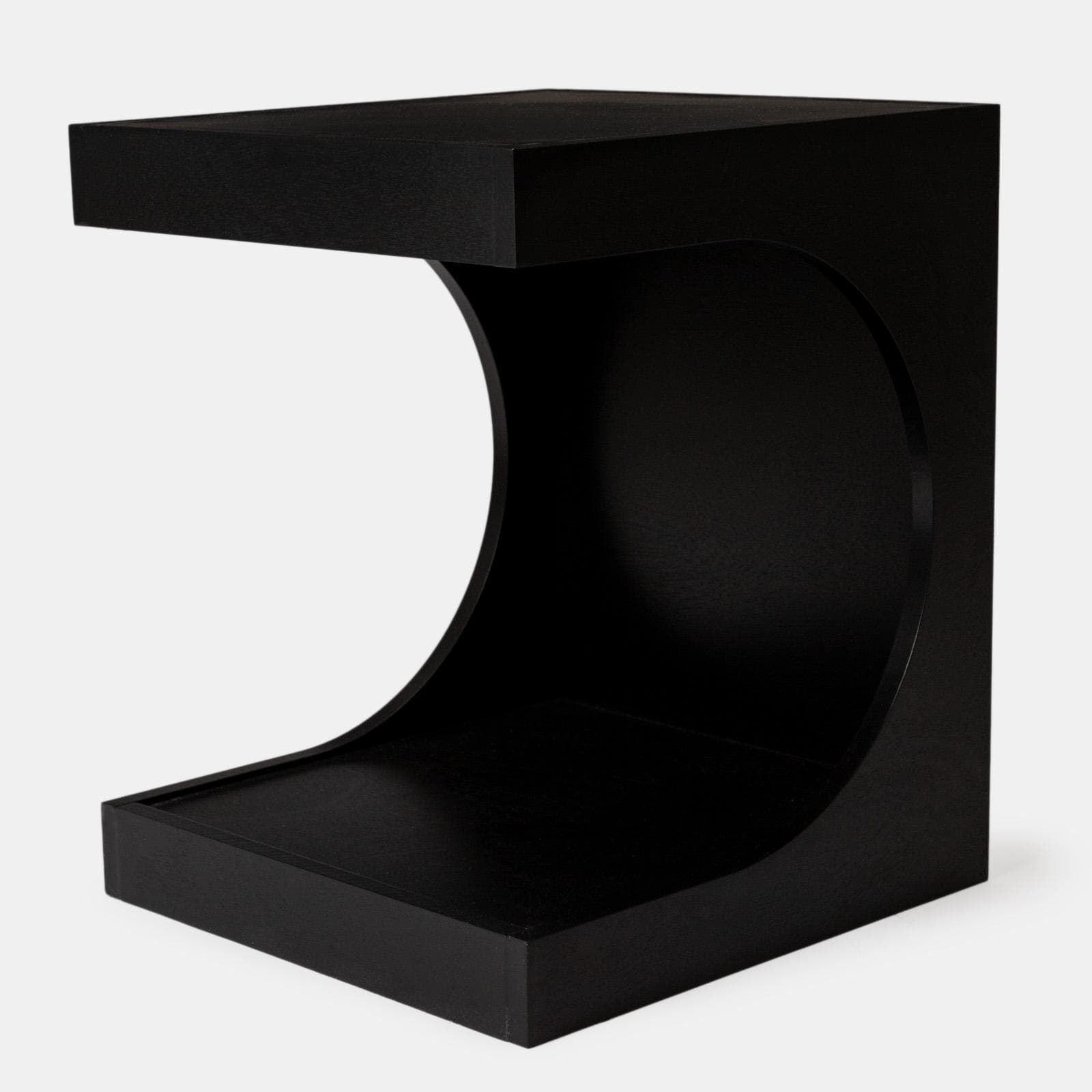 Tavolino 40x48h cm con vano nero effetto legno - Halston
