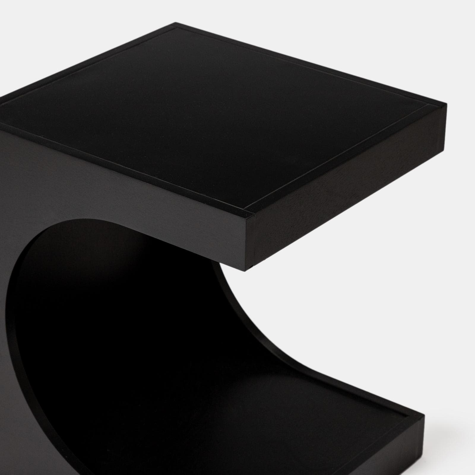 Tavolino 40x48h cm con vano nero effetto legno - Halston