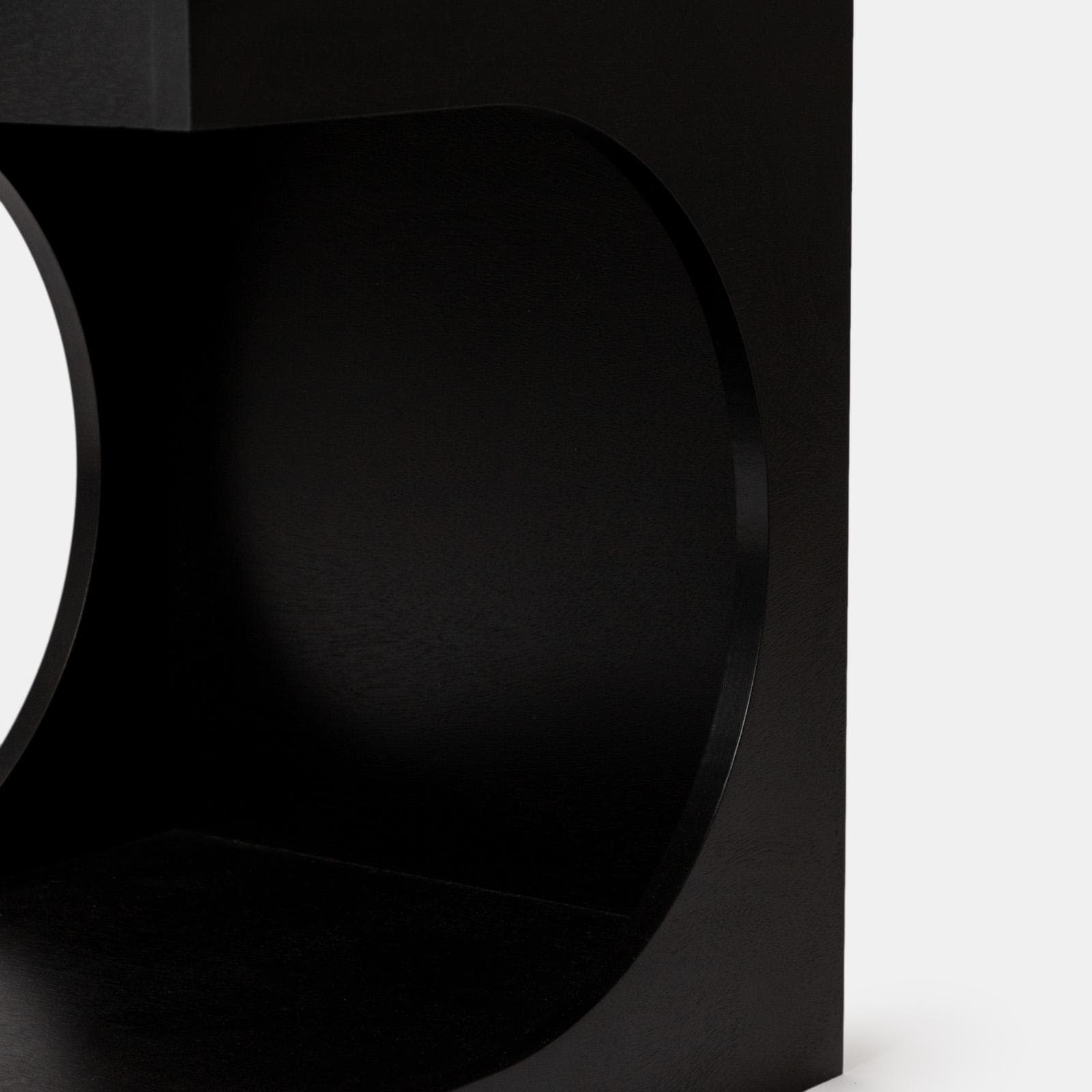 Tavolino 40x48h cm con vano nero effetto legno - Halston