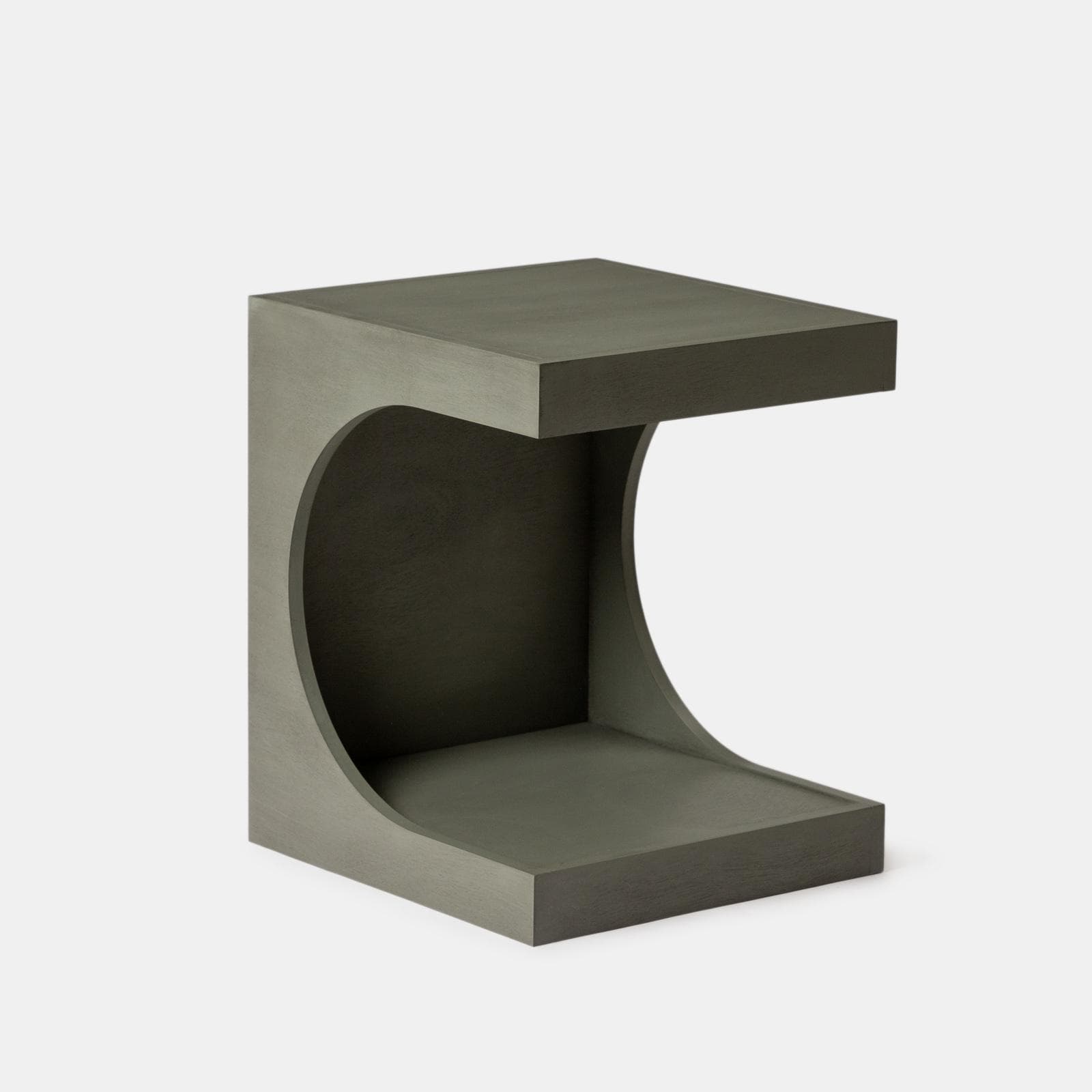 Tavolino 40x48h cm con vano verde scuro effetto legno - Halston