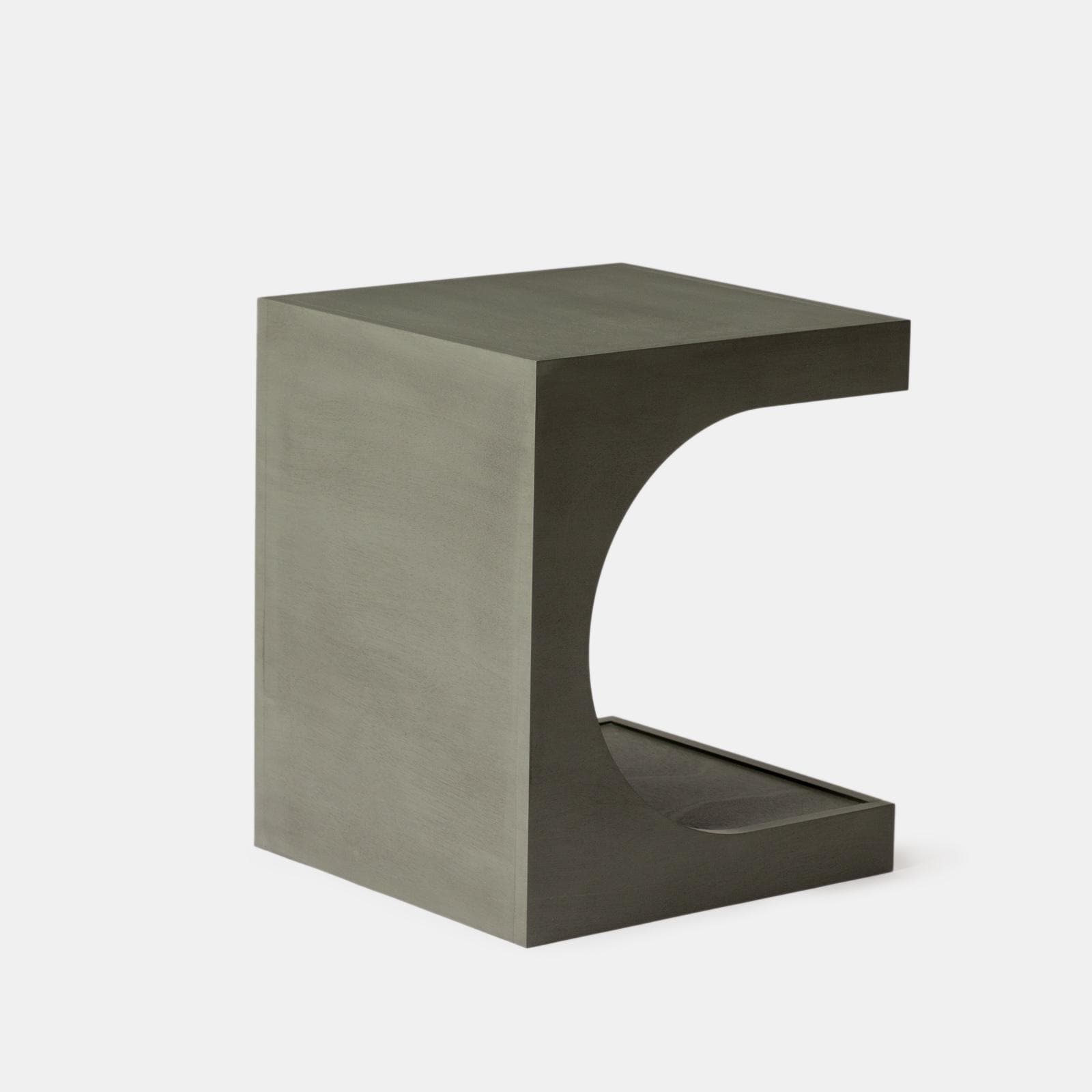 Tavolino 40x48h cm con vano verde scuro effetto legno - Halston
