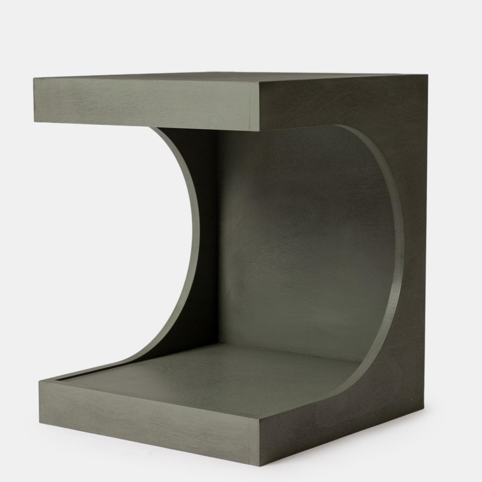 Tavolino 40x48h cm con vano verde scuro effetto legno - Halston