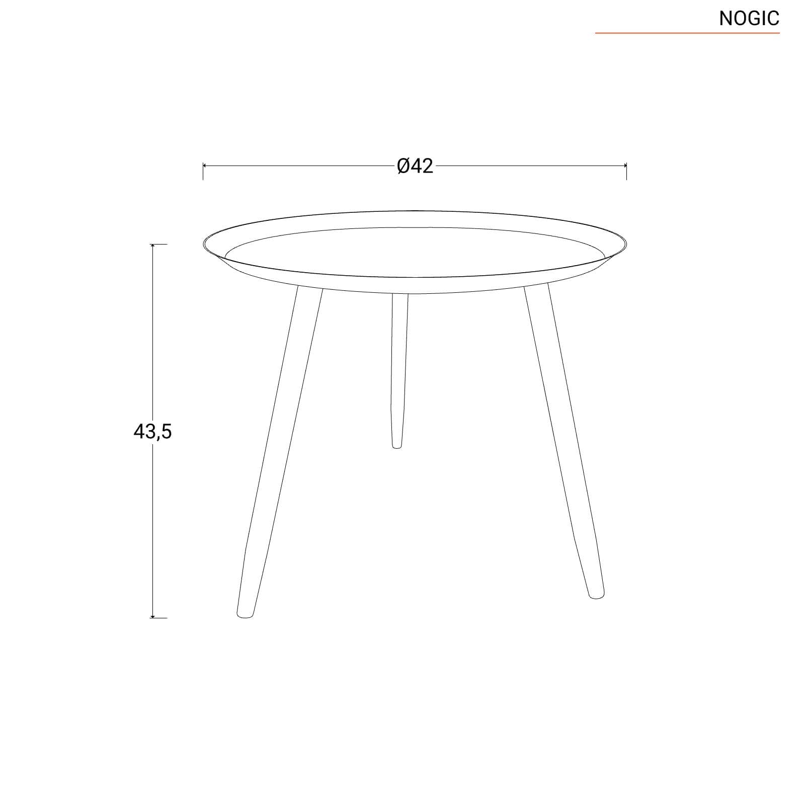 Tavolino 42 cm in metallo oro - Nogic