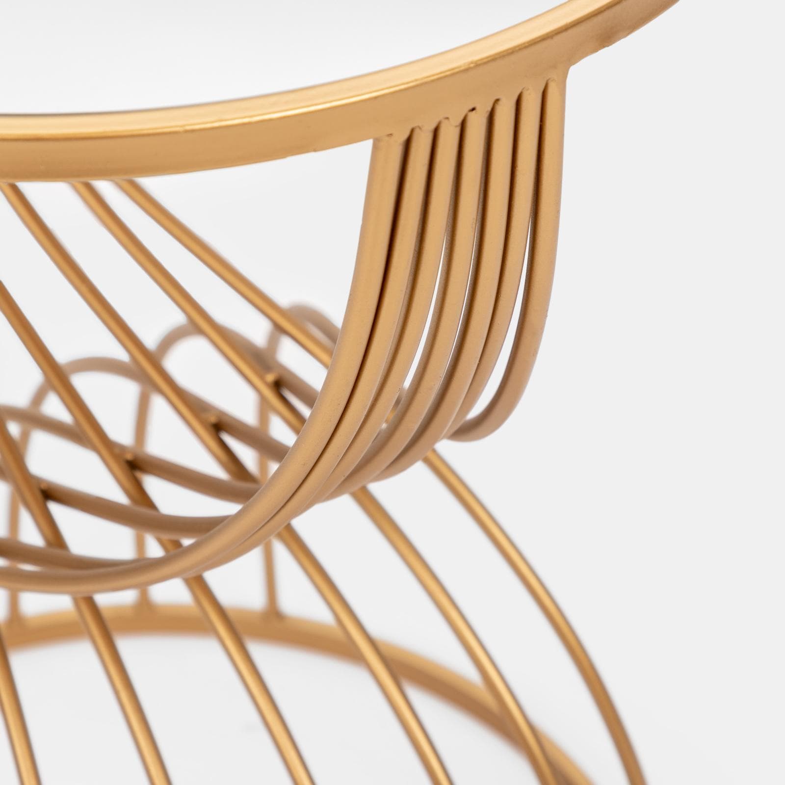 Tavolino 46 cm oro con piano in vetro specchiato - Richmond