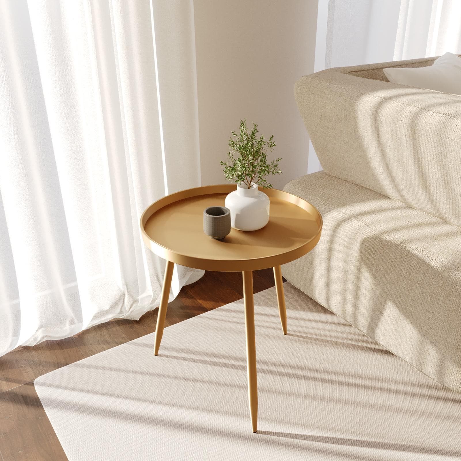Tavolino 46x50h cm in metallo oro - Kripper