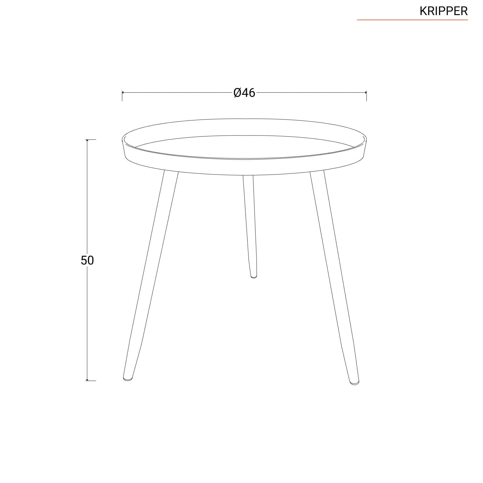 Tavolino 46x50h cm in metallo oro - Kripper