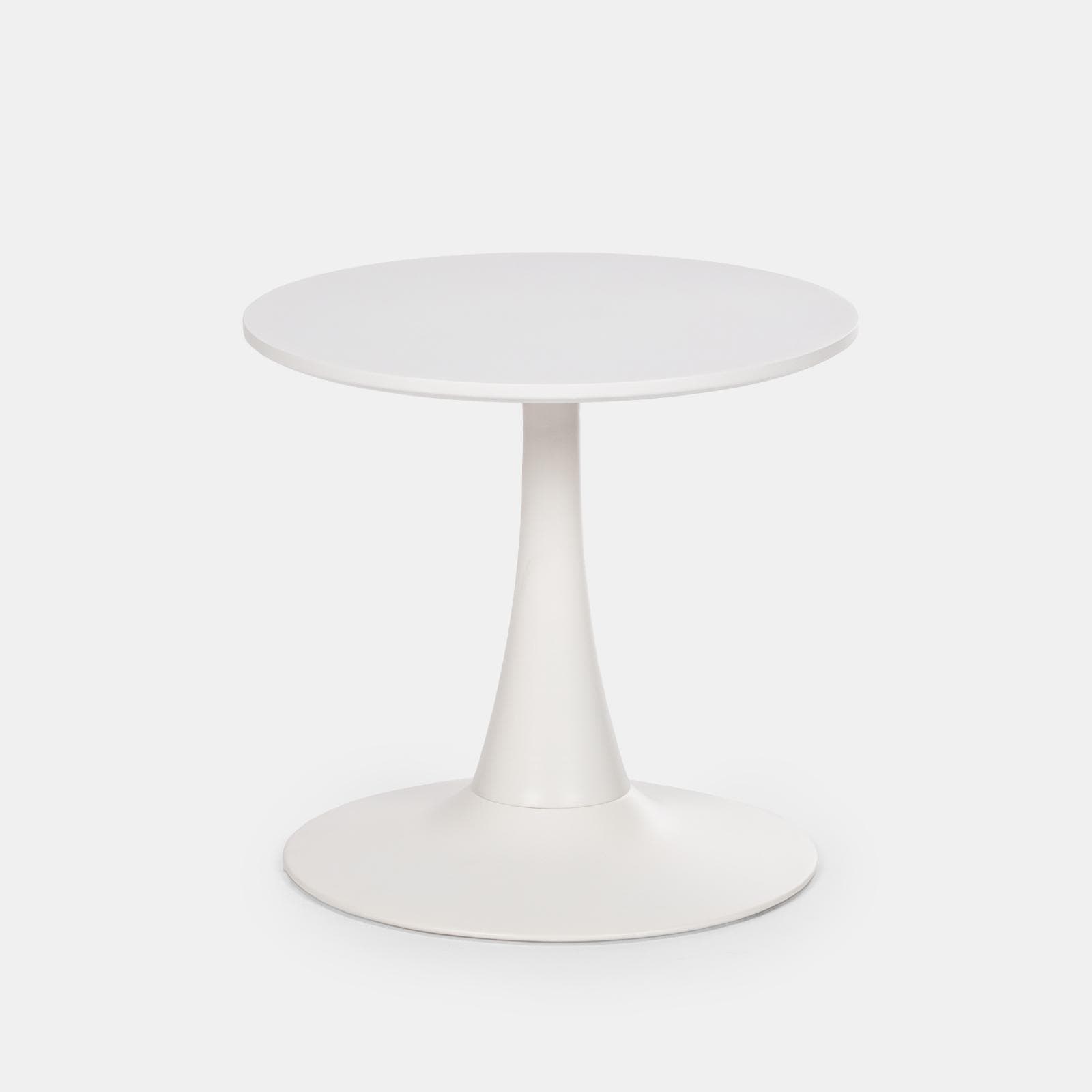 Tavolino 50x47h cm con base in metallo bianco - Tulipano