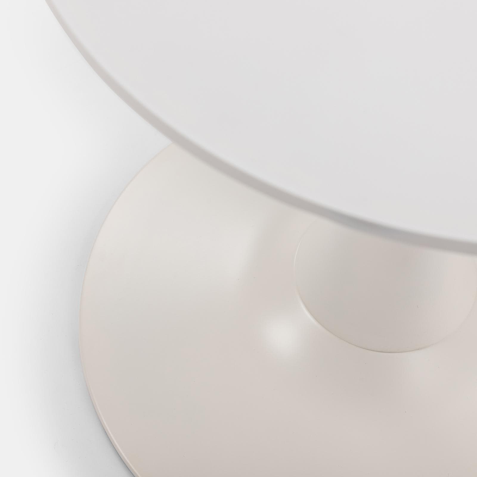 Tavolino 50x47h cm con base in metallo bianco - Tulipano