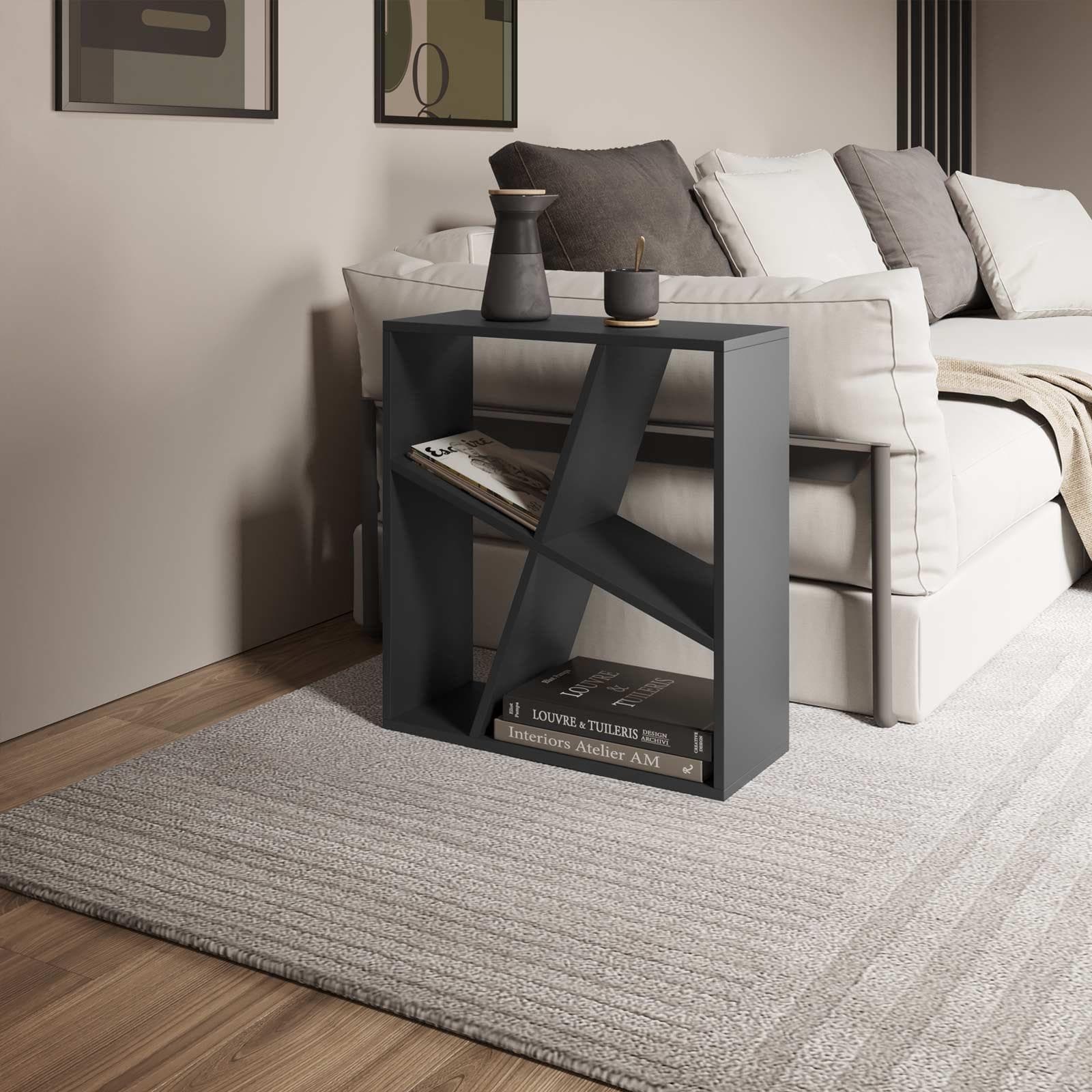 Tavolino 55x22cm in legno antracite - Kantiko
