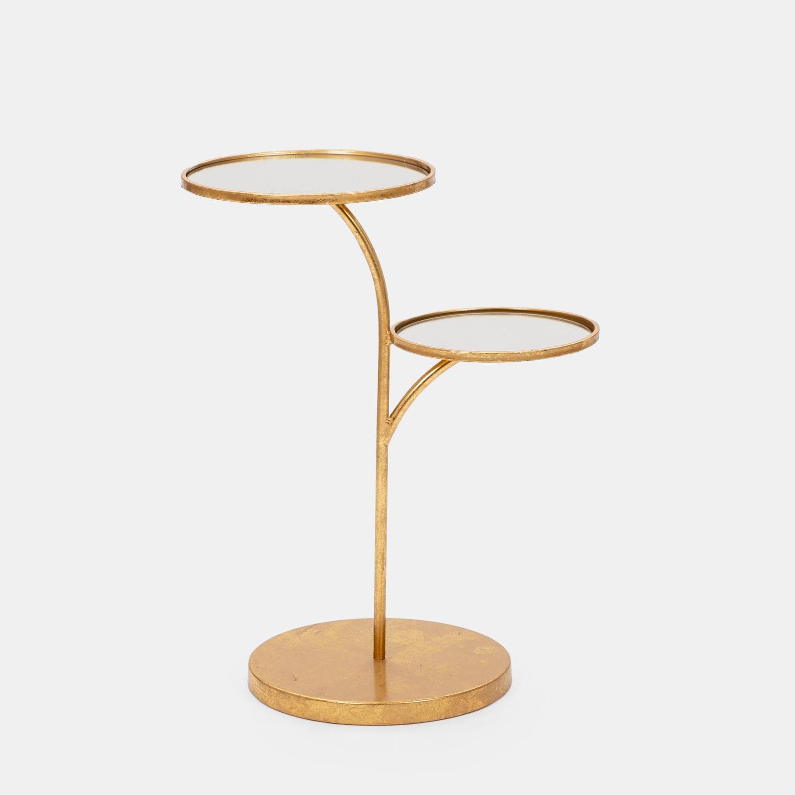 Tavolino 55x72h cm oro con piano in vetro specchiato - Richmond
