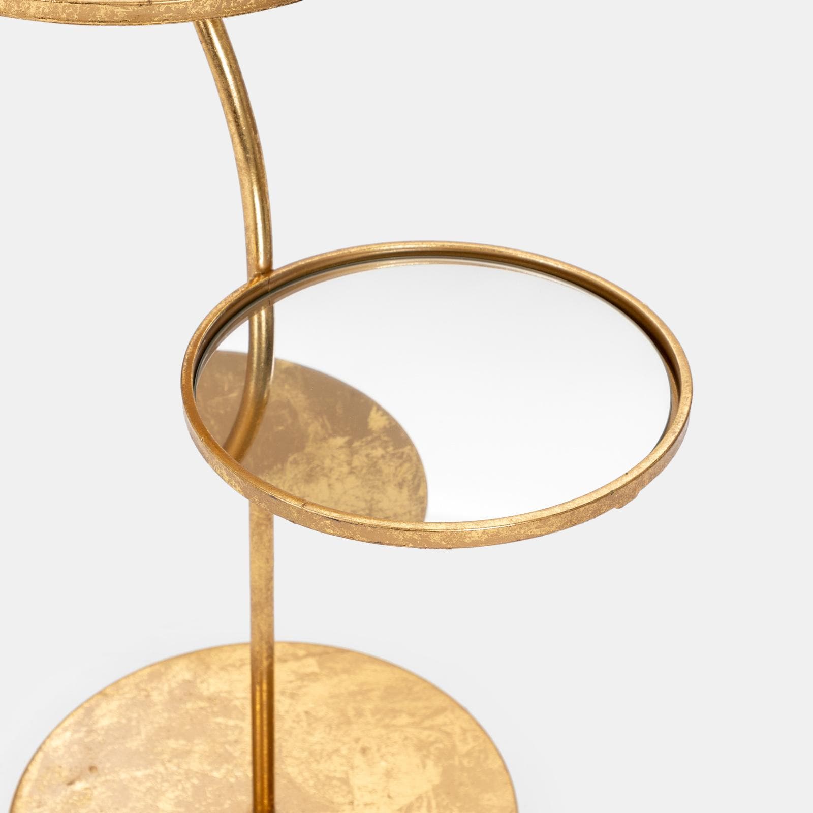 Tavolino 55x72h cm oro con piano in vetro specchiato - Richmond