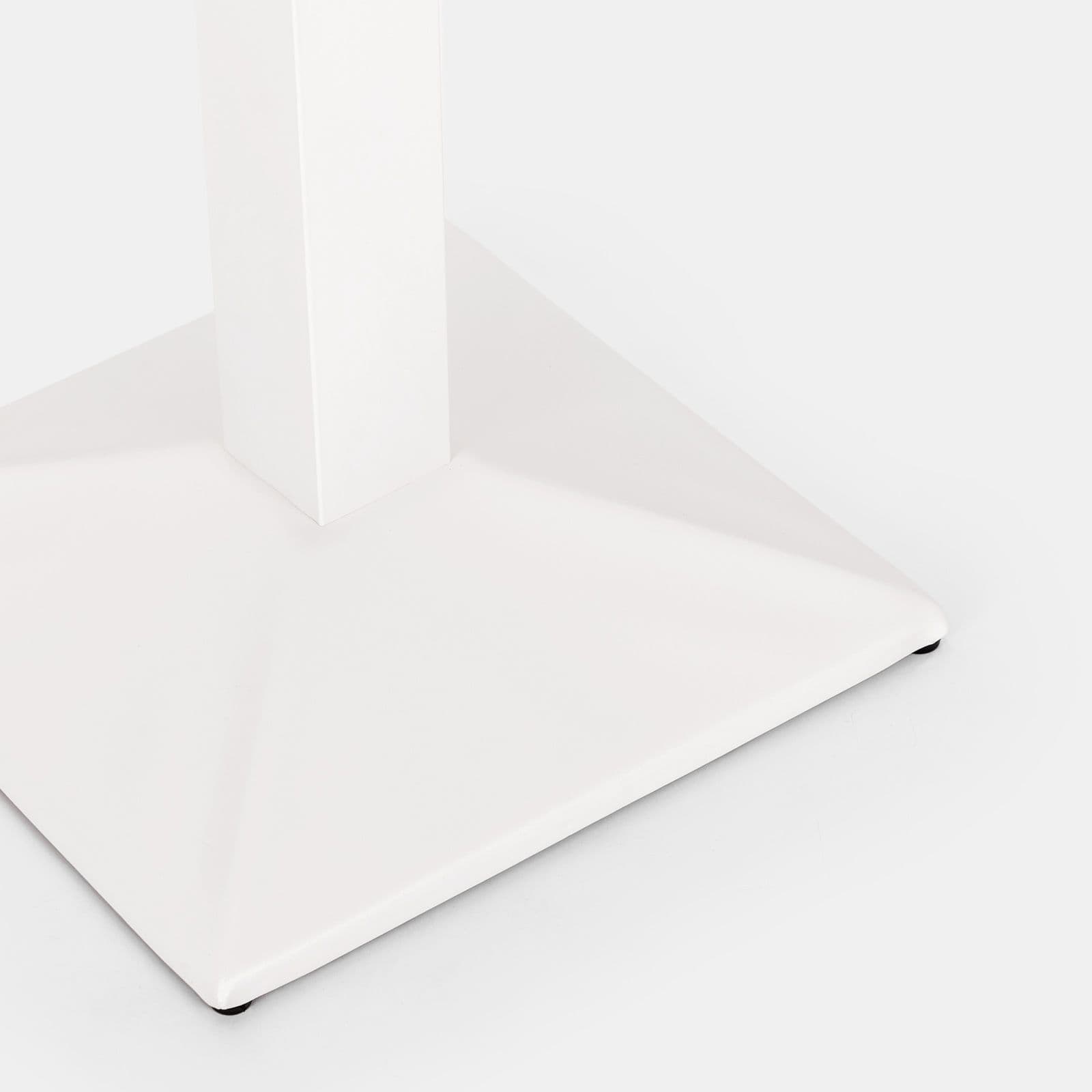 Tavolo da pranzo 60x60 cm con top effetto rovere e base in metallo bianco - Caio