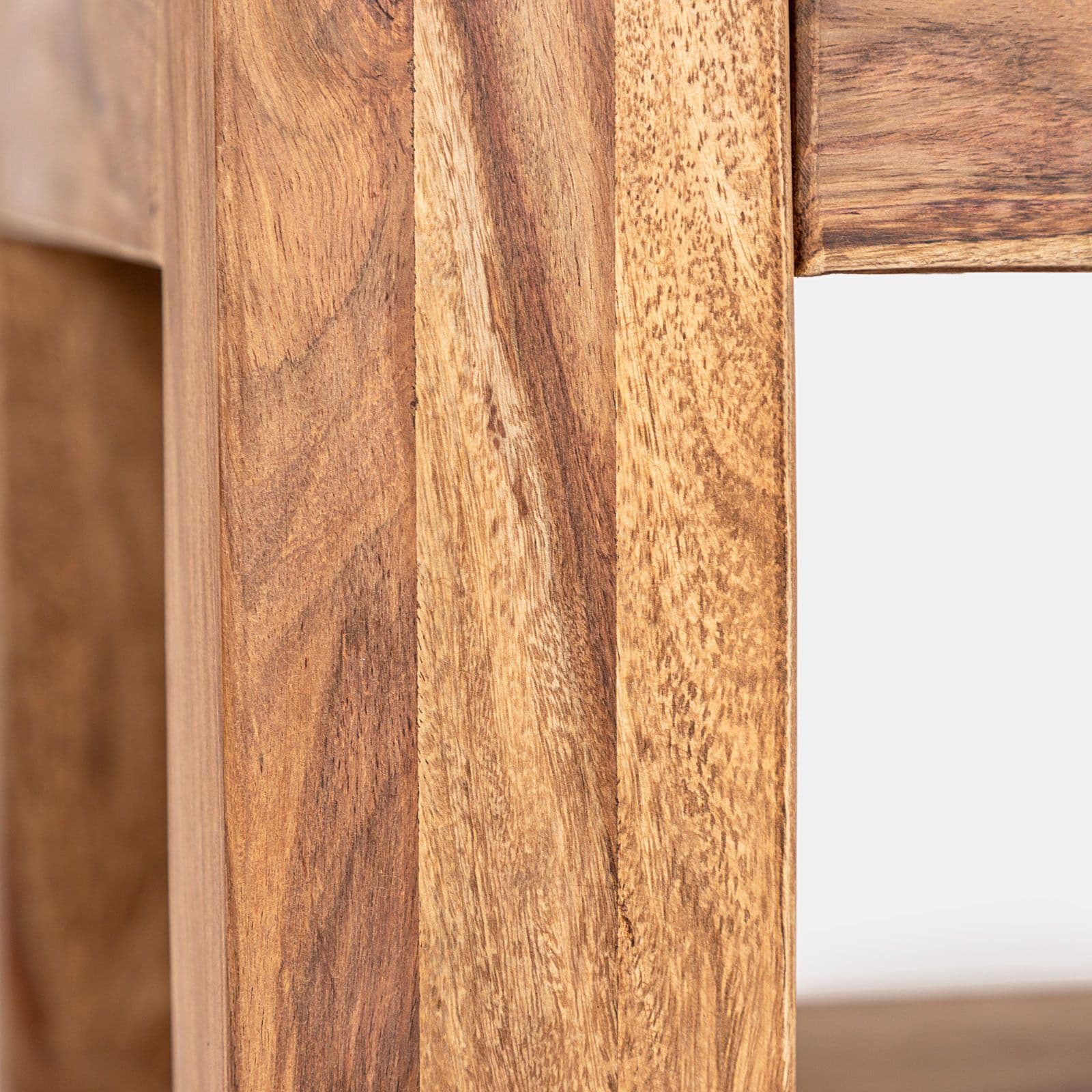Tavolino 80 cm in legno con ripiano - Freia Sheesham