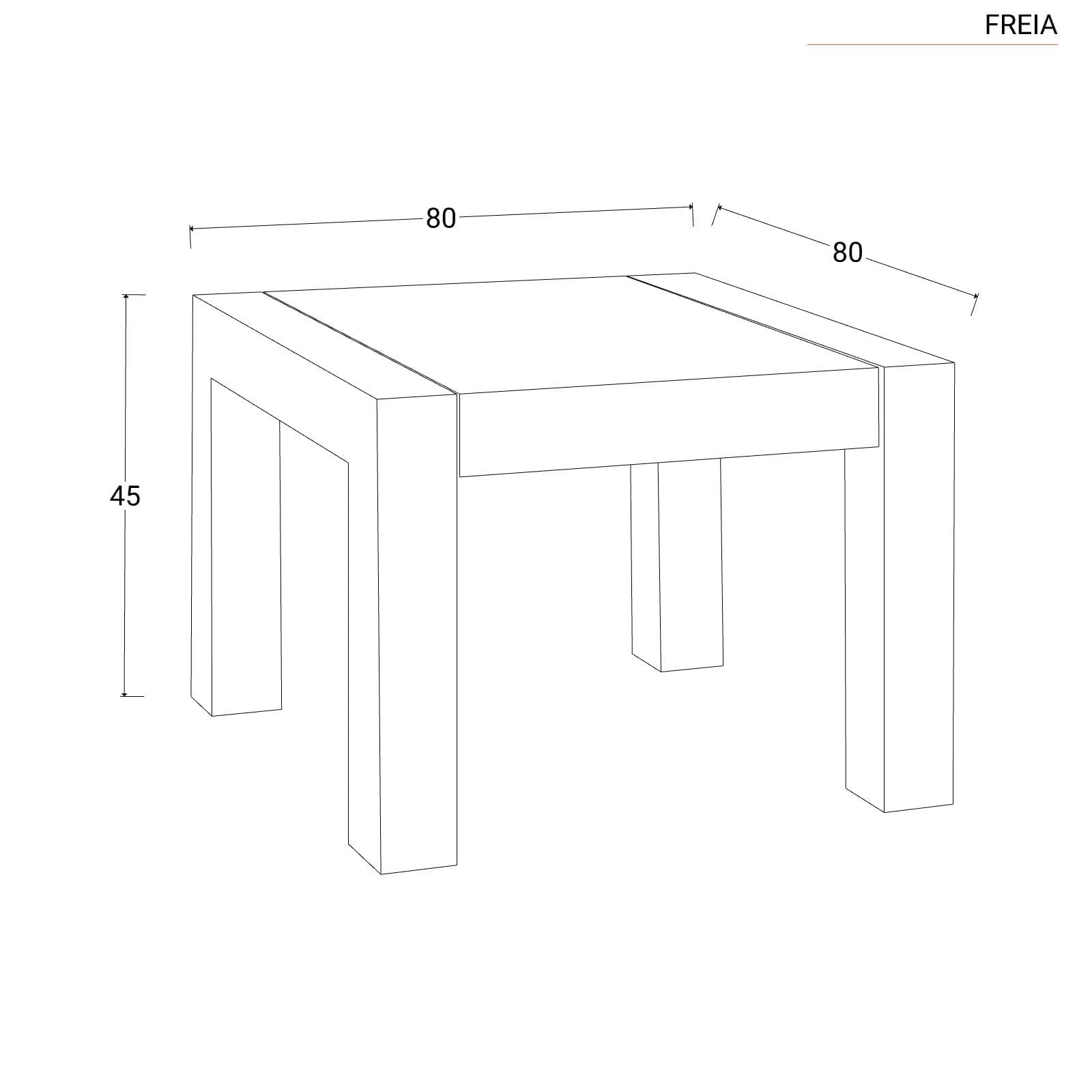 Tavolino 80x80 cm in legno - Freia Sheesham