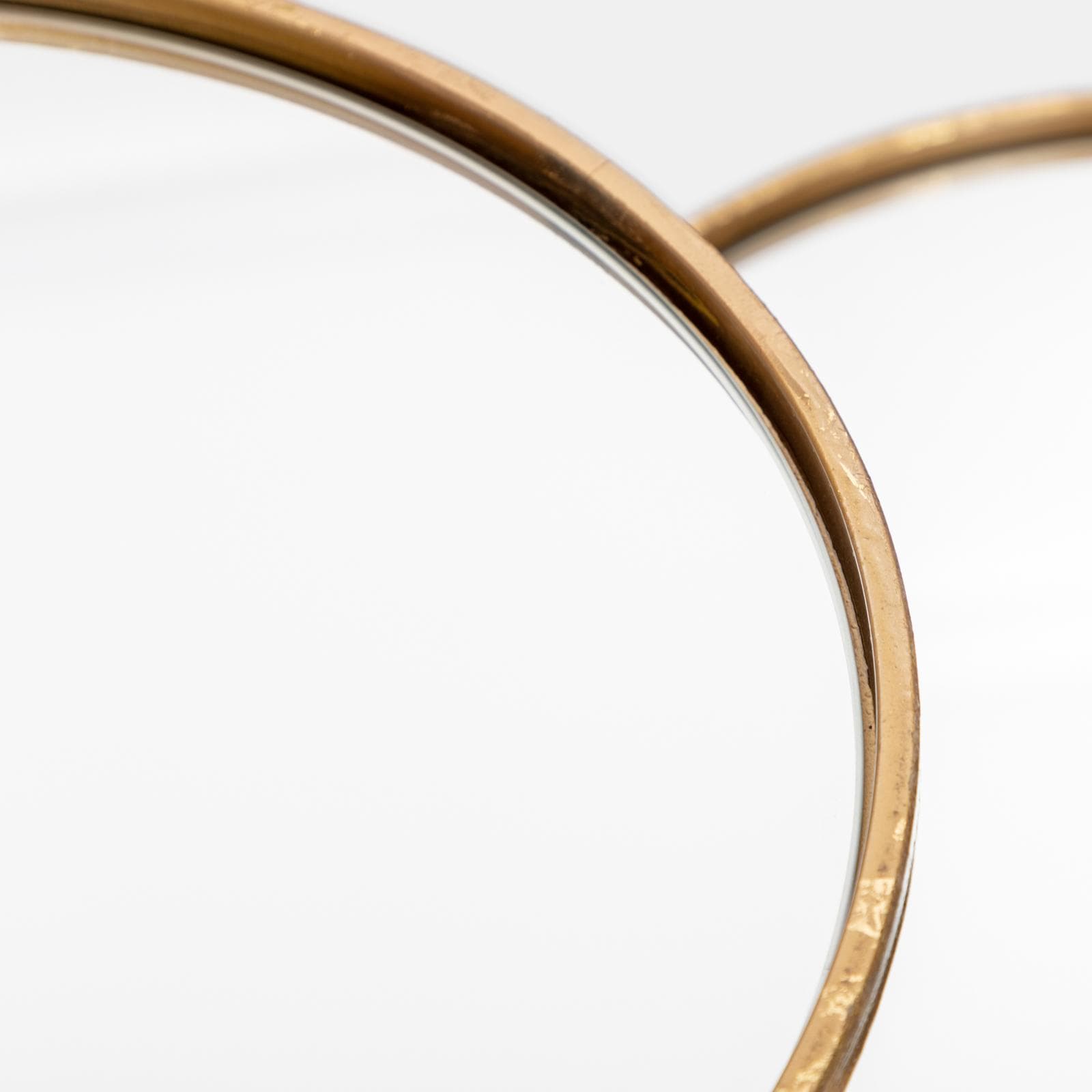 Tavolino 80x40 cm oro con piano in vetro specchiato - Richmond