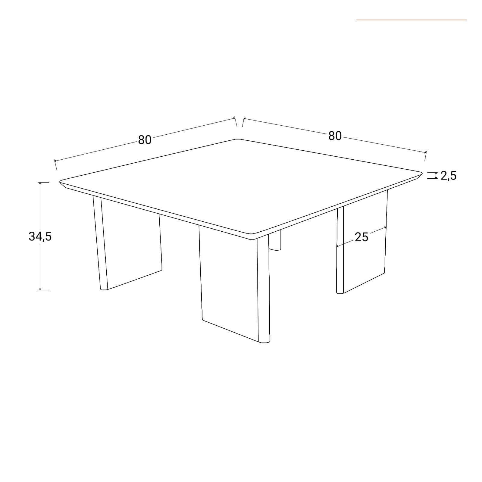 Tavolino 80x80 cm effetto noce - Osbert