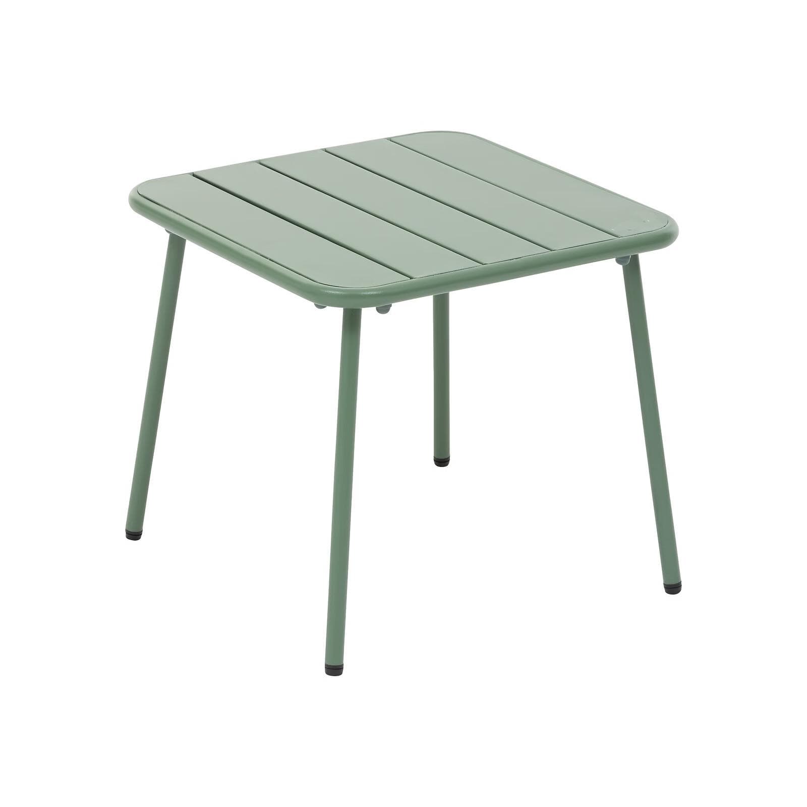 Tavolino basso 45x45 cm in acciaio verde oliva - Barrito