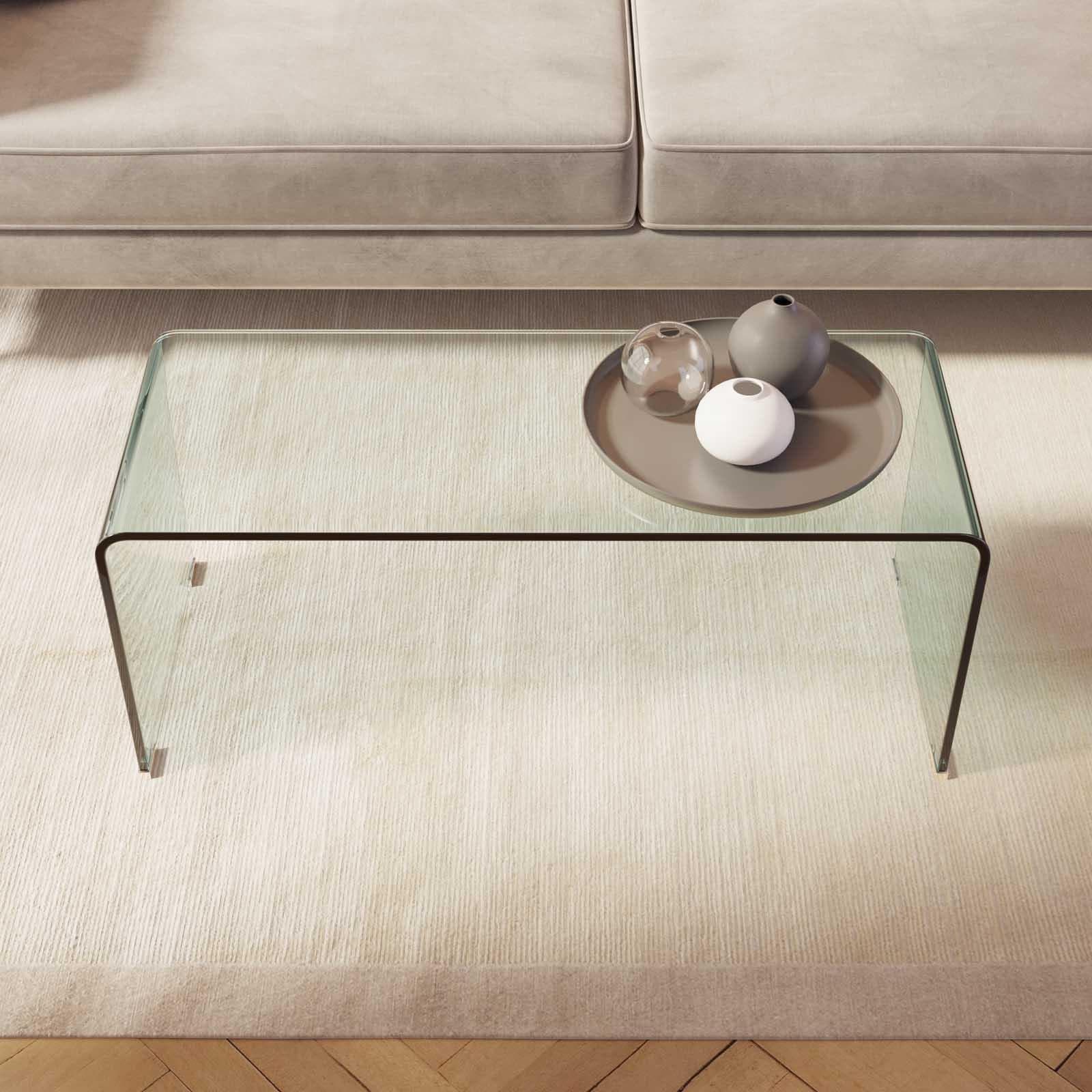 Tavolino 100x40 cm in vetro trasparente - City