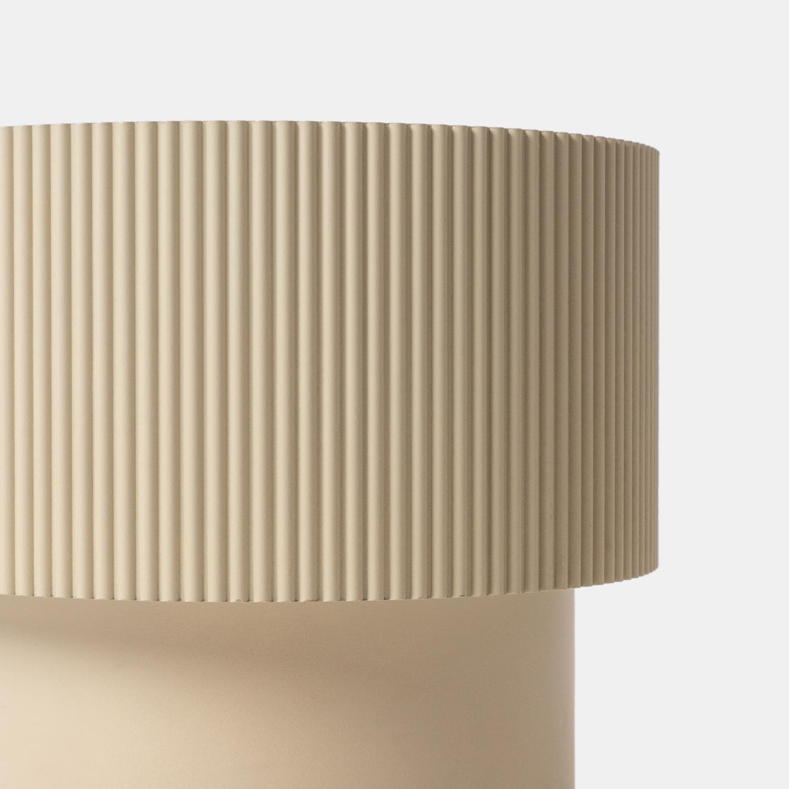 Tavolino contenitore 38 cm in legno cannettato beige con top effetto frassino - Birmingham