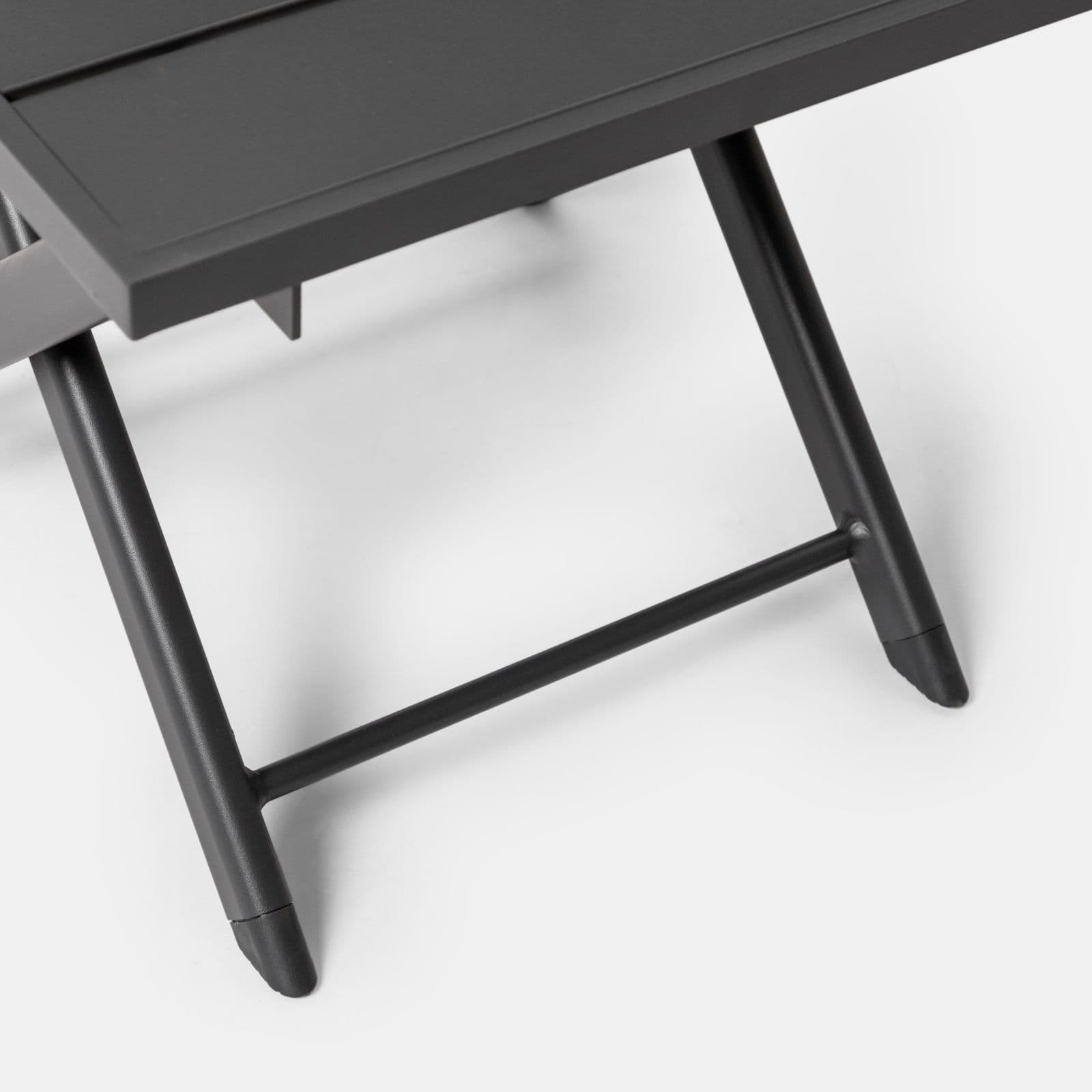 Tavolino da caffè con piano a doghe 44x43 cm in alluminio antracite - Jonit
