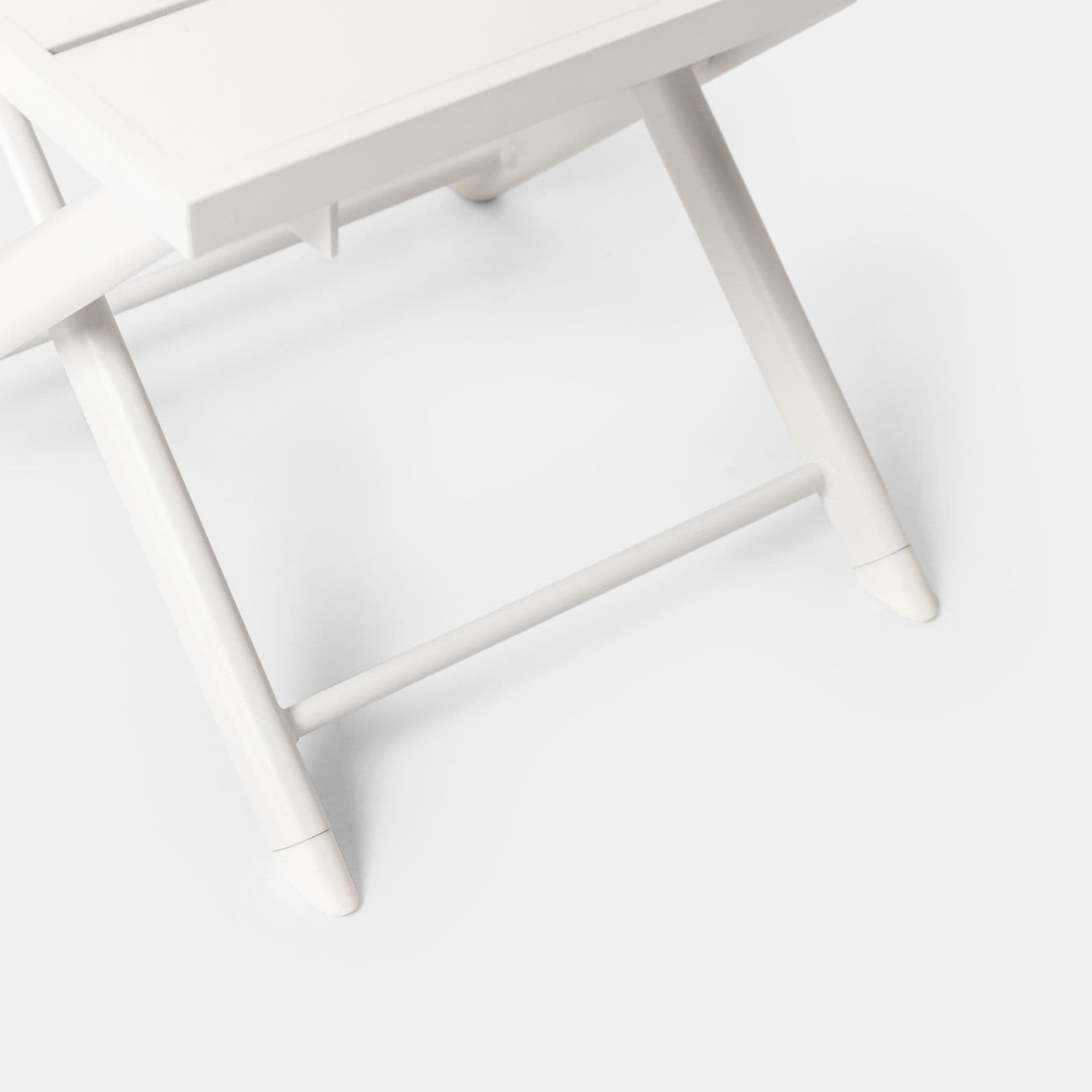 Tavolino da caffè con piano a doghe 44x43 cm in alluminio bianco - Jonit