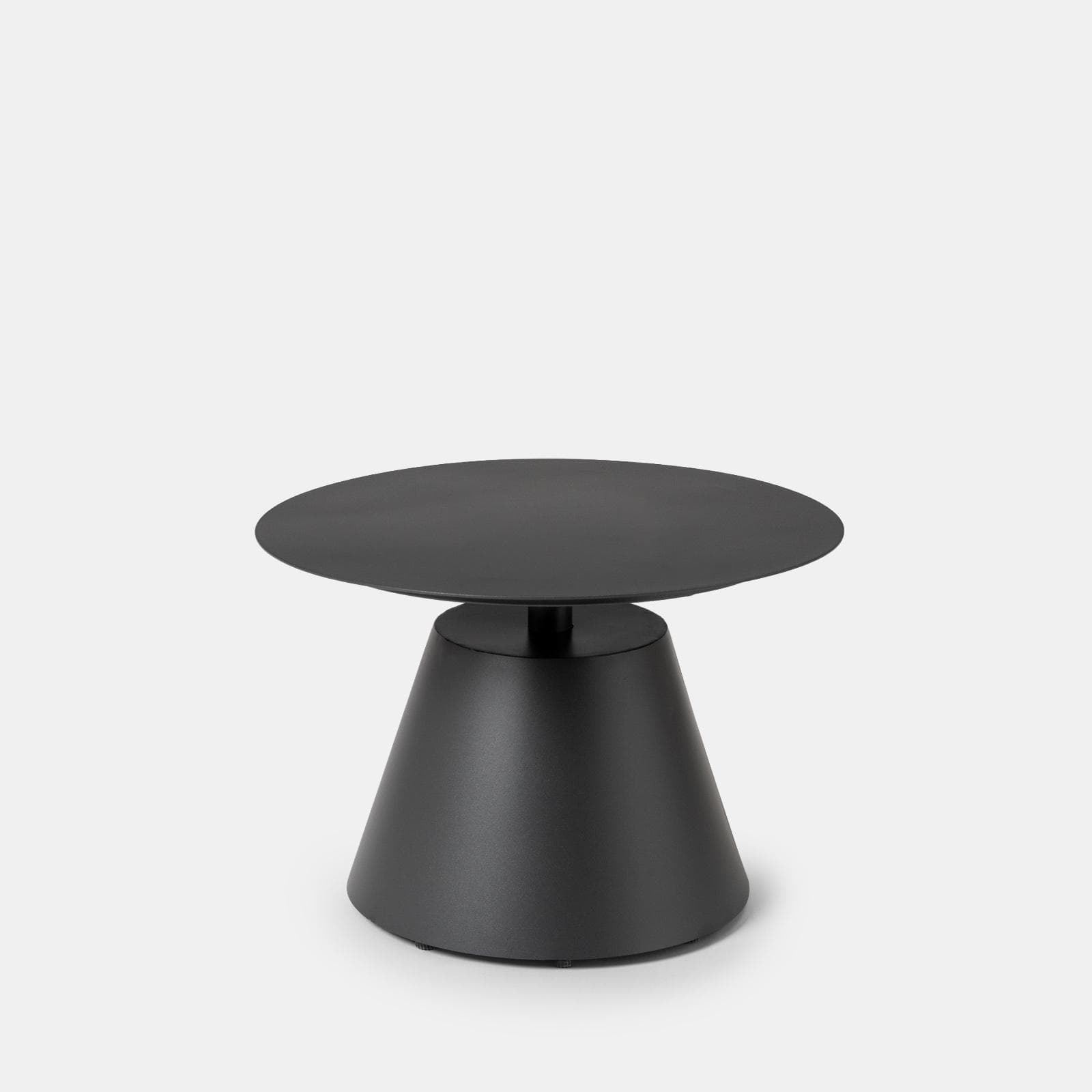 Tavolino da esterno rotondo 50 cm in alluminio antracite opaco - Dagre