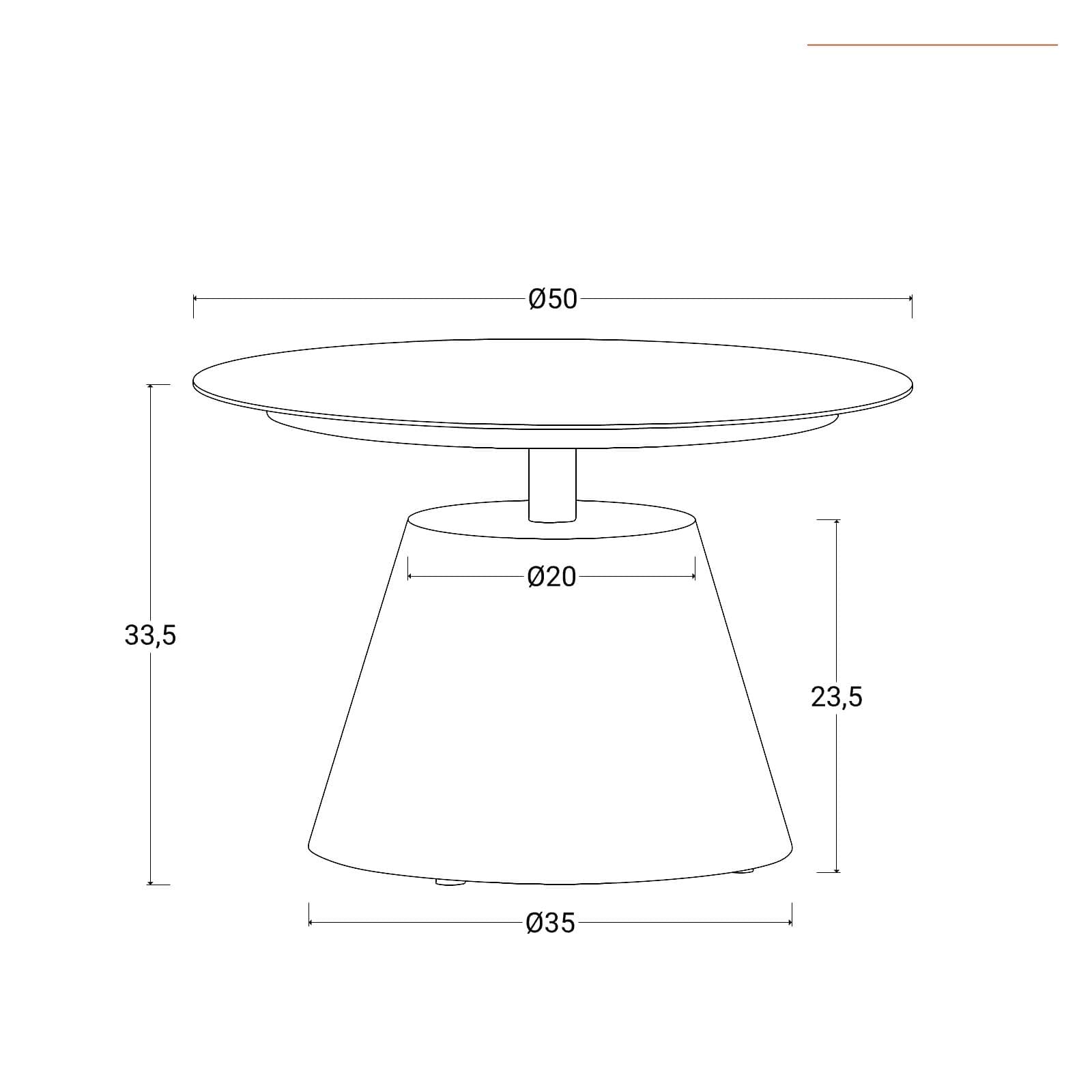 Tavolino da esterno rotondo 50 cm in alluminio antracite opaco - Dagre