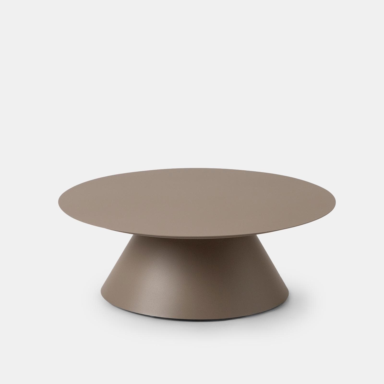Tavolino da esterno rotondo 80 cm in alluminio tortora opaco - Dagre