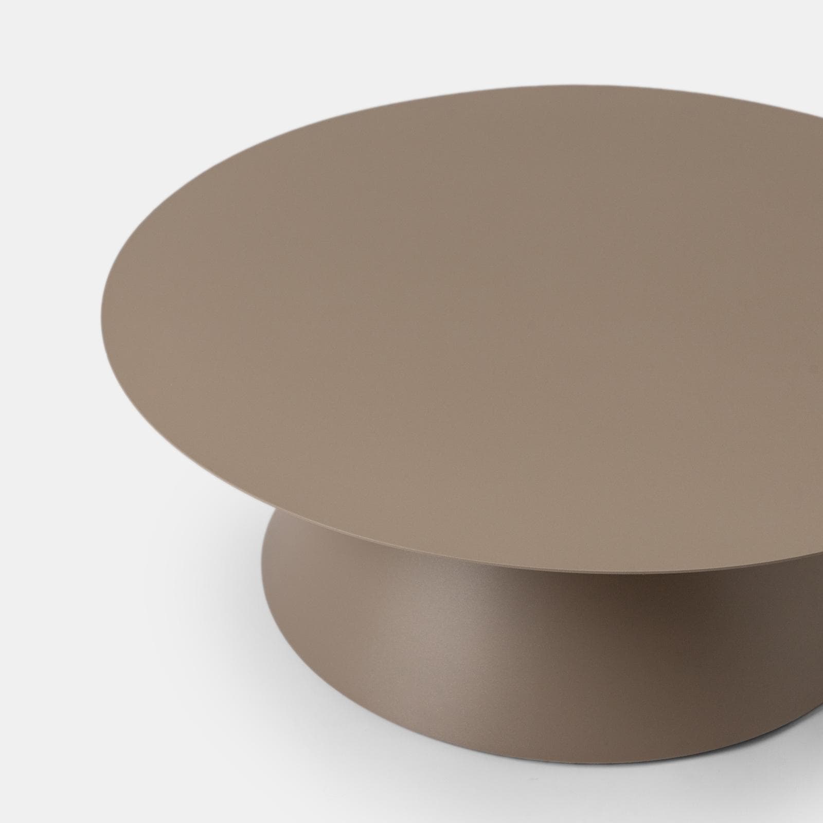 Tavolino da esterno rotondo 80 cm in alluminio tortora opaco - Dagre