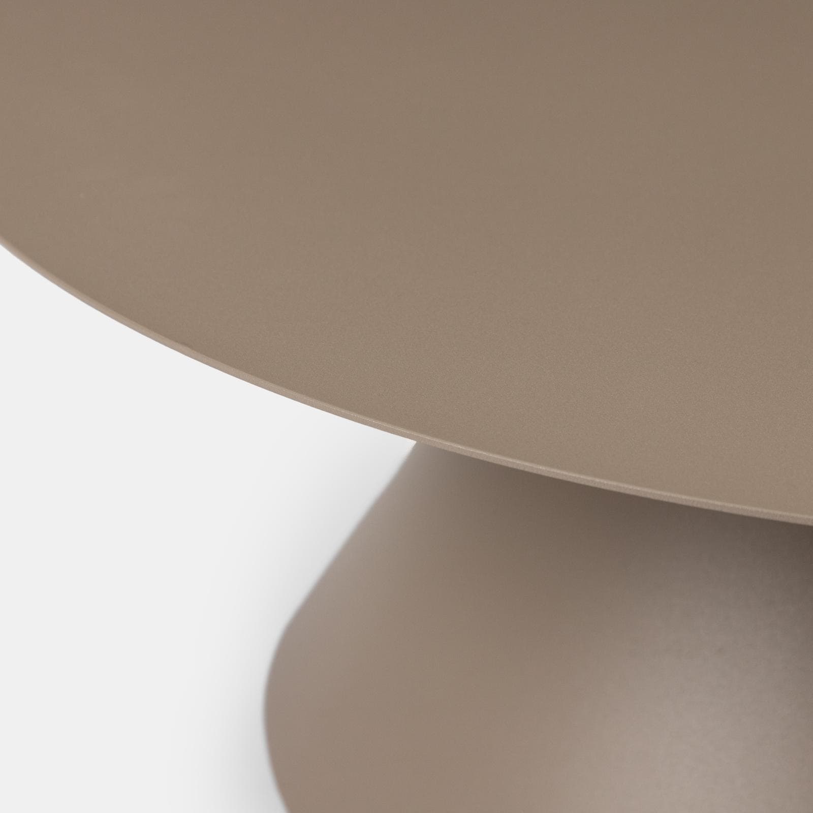 Tavolino da esterno rotondo 80 cm in alluminio tortora opaco - Dagre