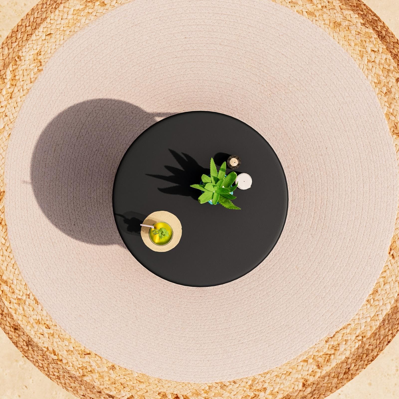 Tavolino da giardino 45x45h cm in acciaio nero - Emoji