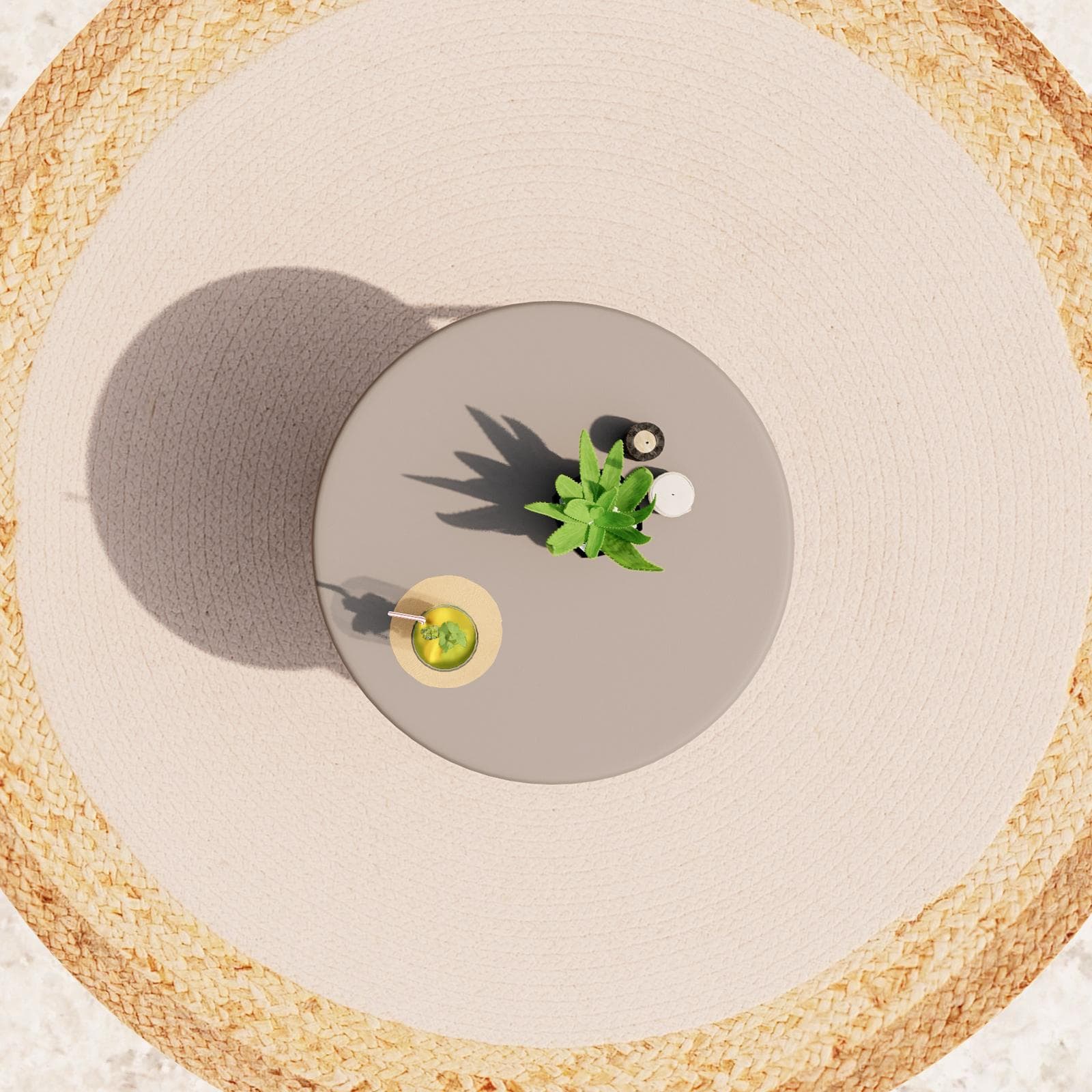 Tavolino da giardino 45x45h cm in acciaio tortora - Emoji