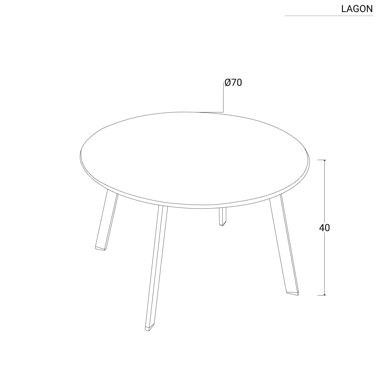 Tavolino da giardino rotondo 70 cm in acciaio nero - Lagon