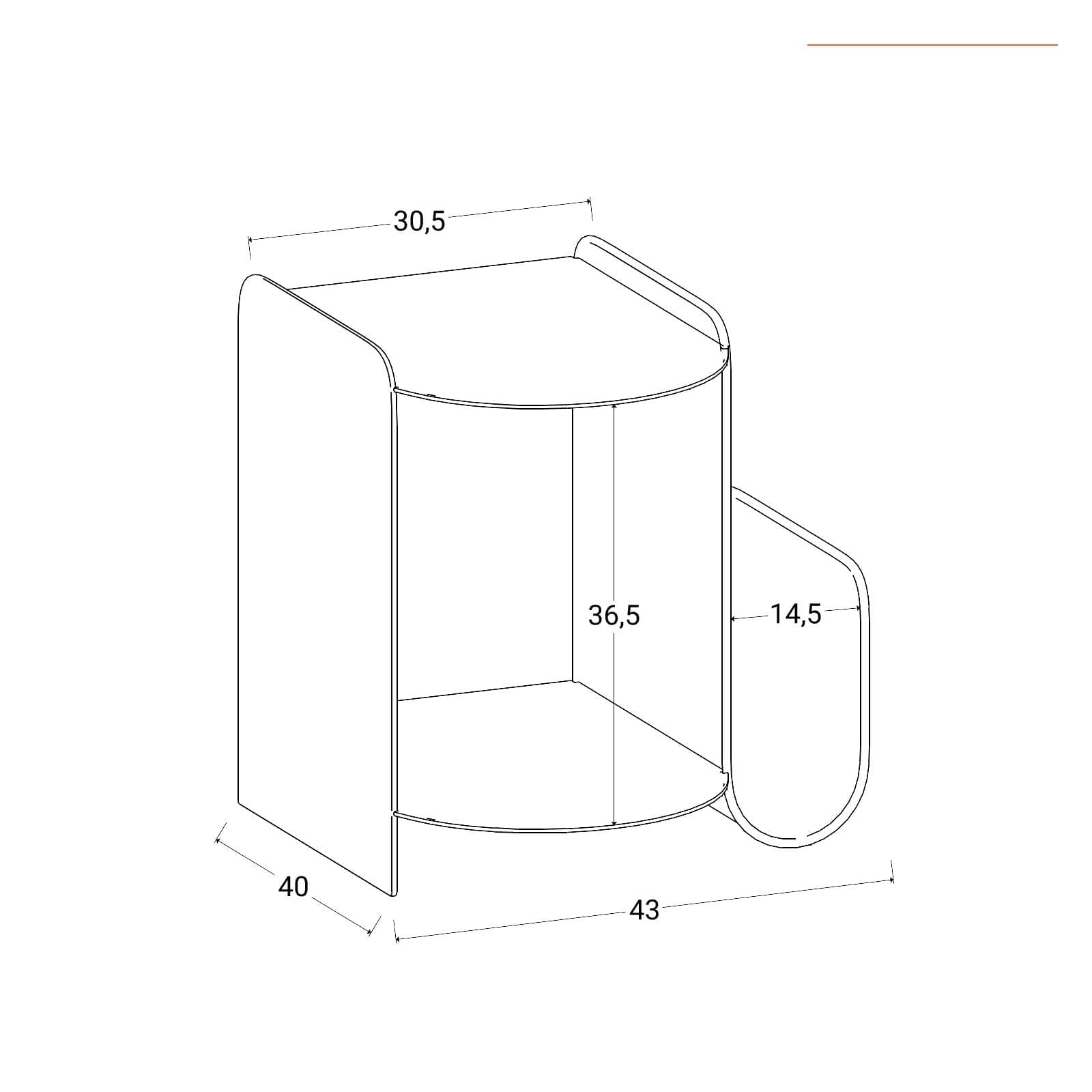 Tavolino da interno 43x46h cm in metallo nero opaco con base incurvata - Tlimo
