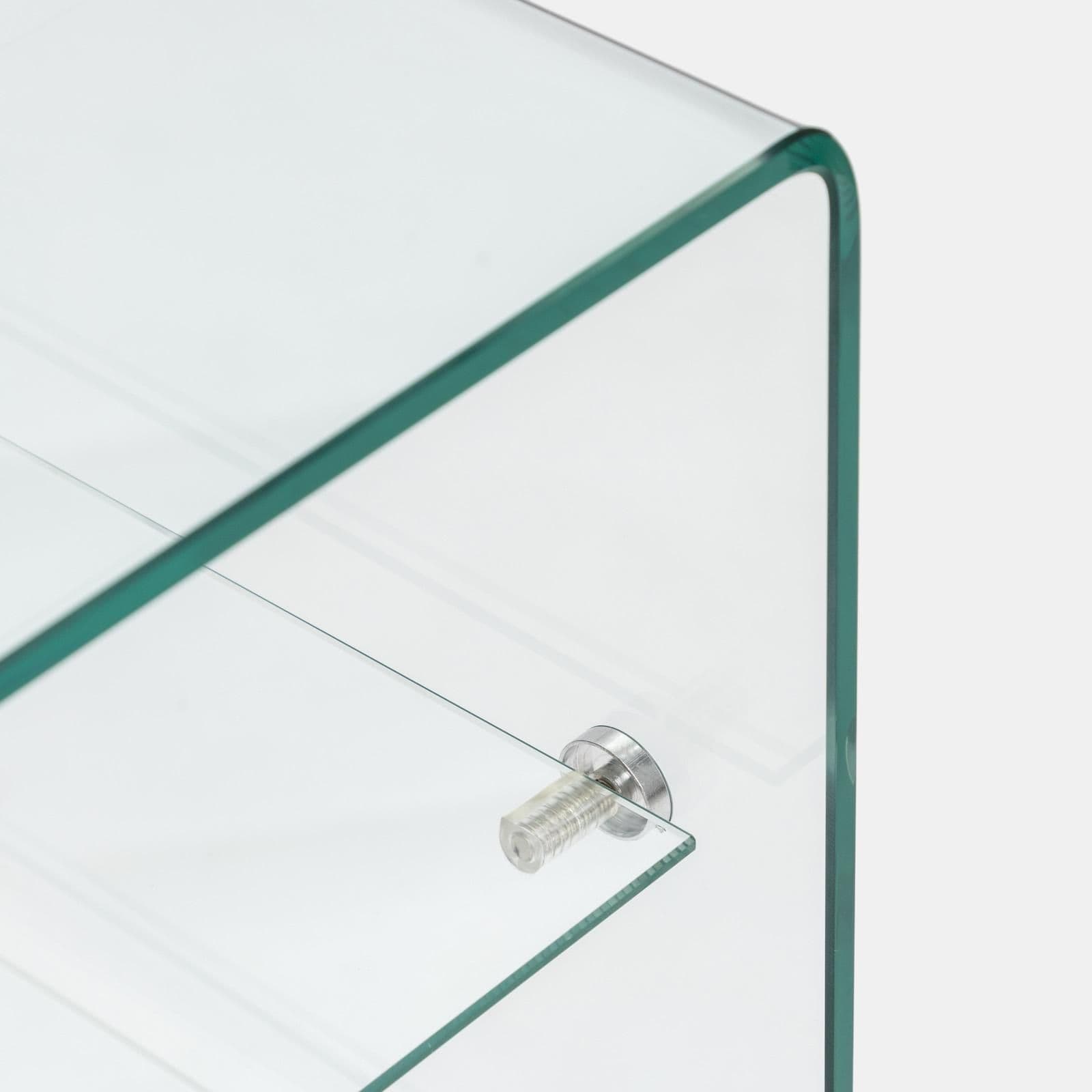 Tavolino 50x40 cm in vetro trasparente con ripiani - City