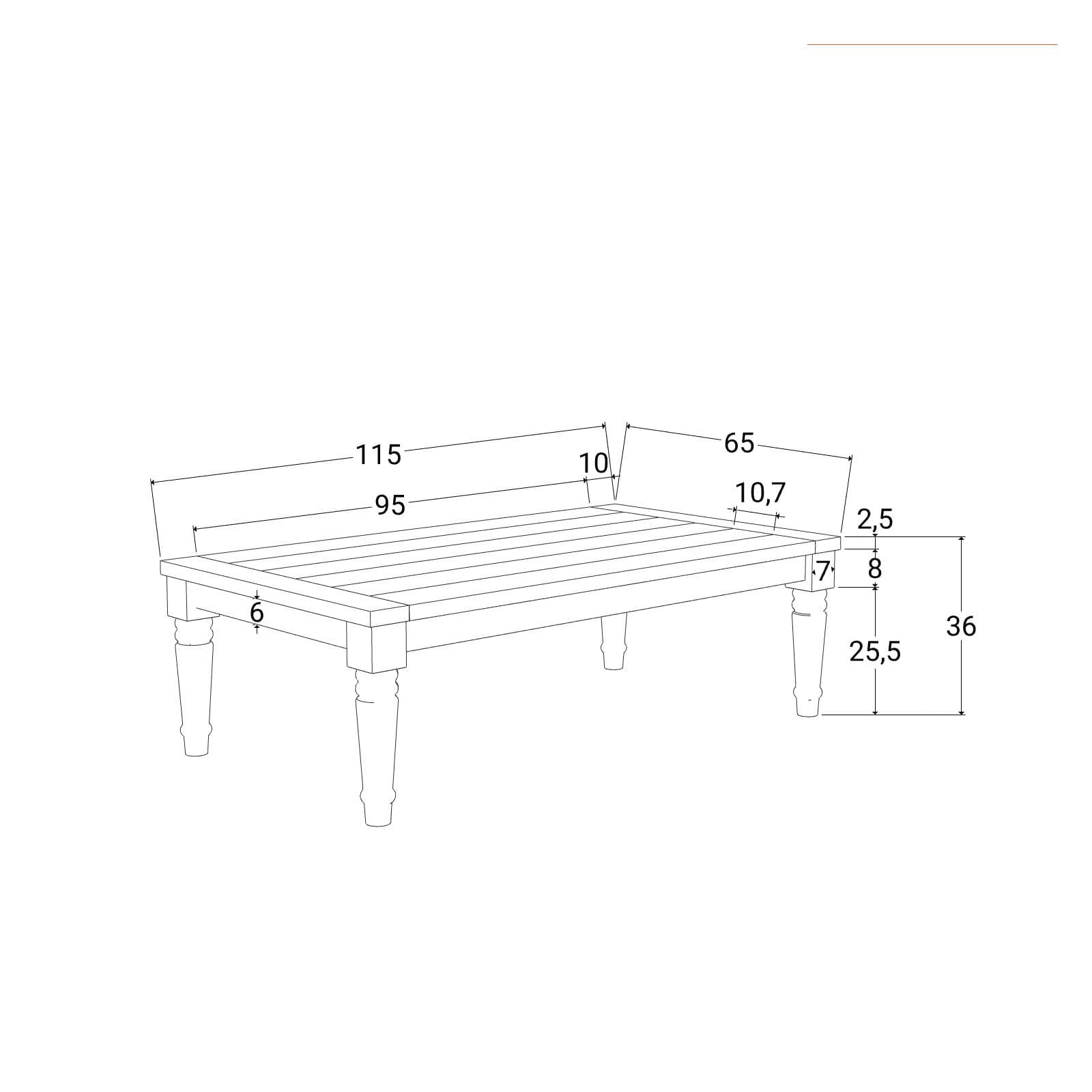 Tavolino in legno teak 115x65 cm - Belem