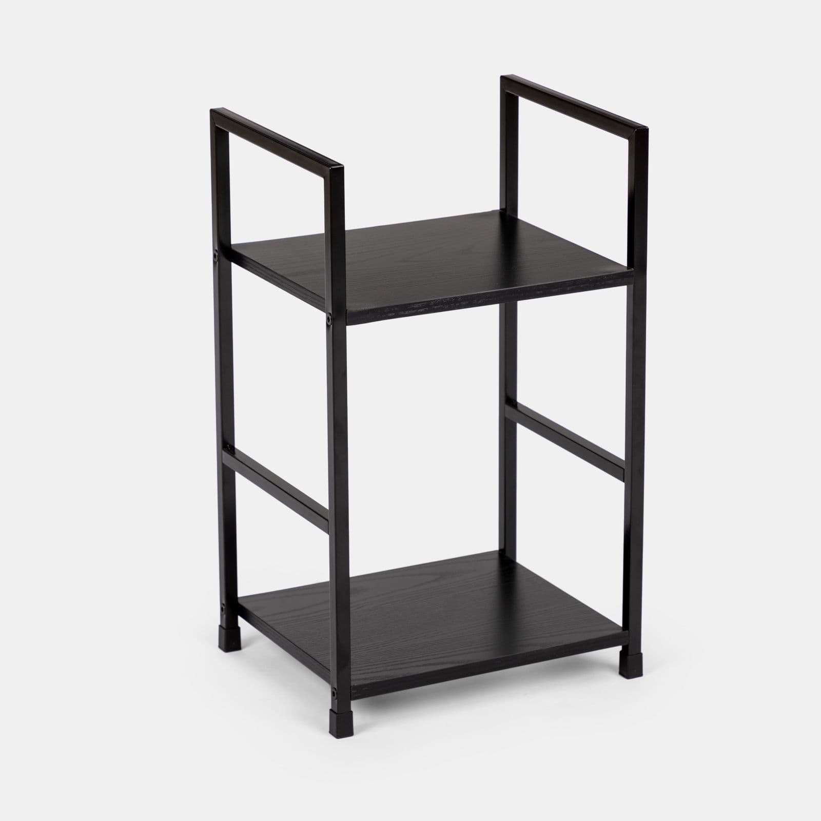 Tavolino in acciaio nero e legno rovere nero - Duke